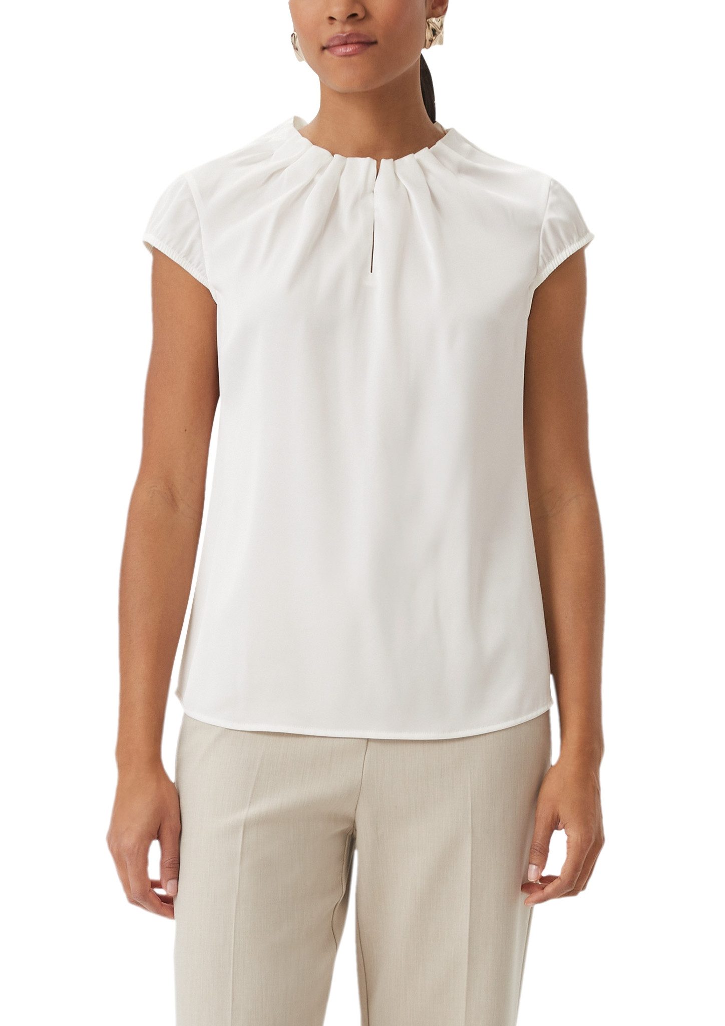 Comma Satijnen blouse met ruches