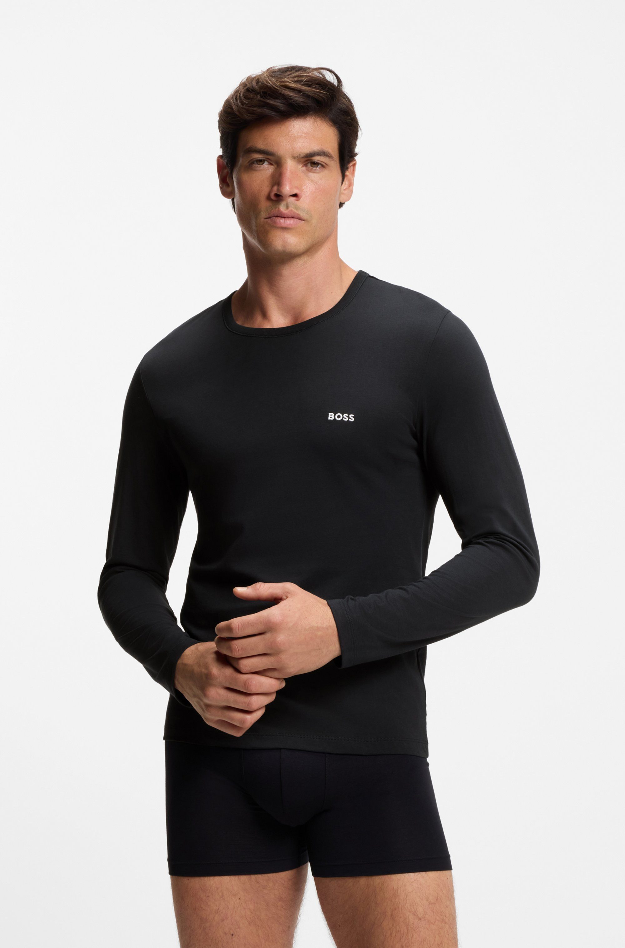BOSS Shirt met lange mouwen Longsleeve-Shirt R-Neck Classic COTTON 3pcs/pack (3-delig)