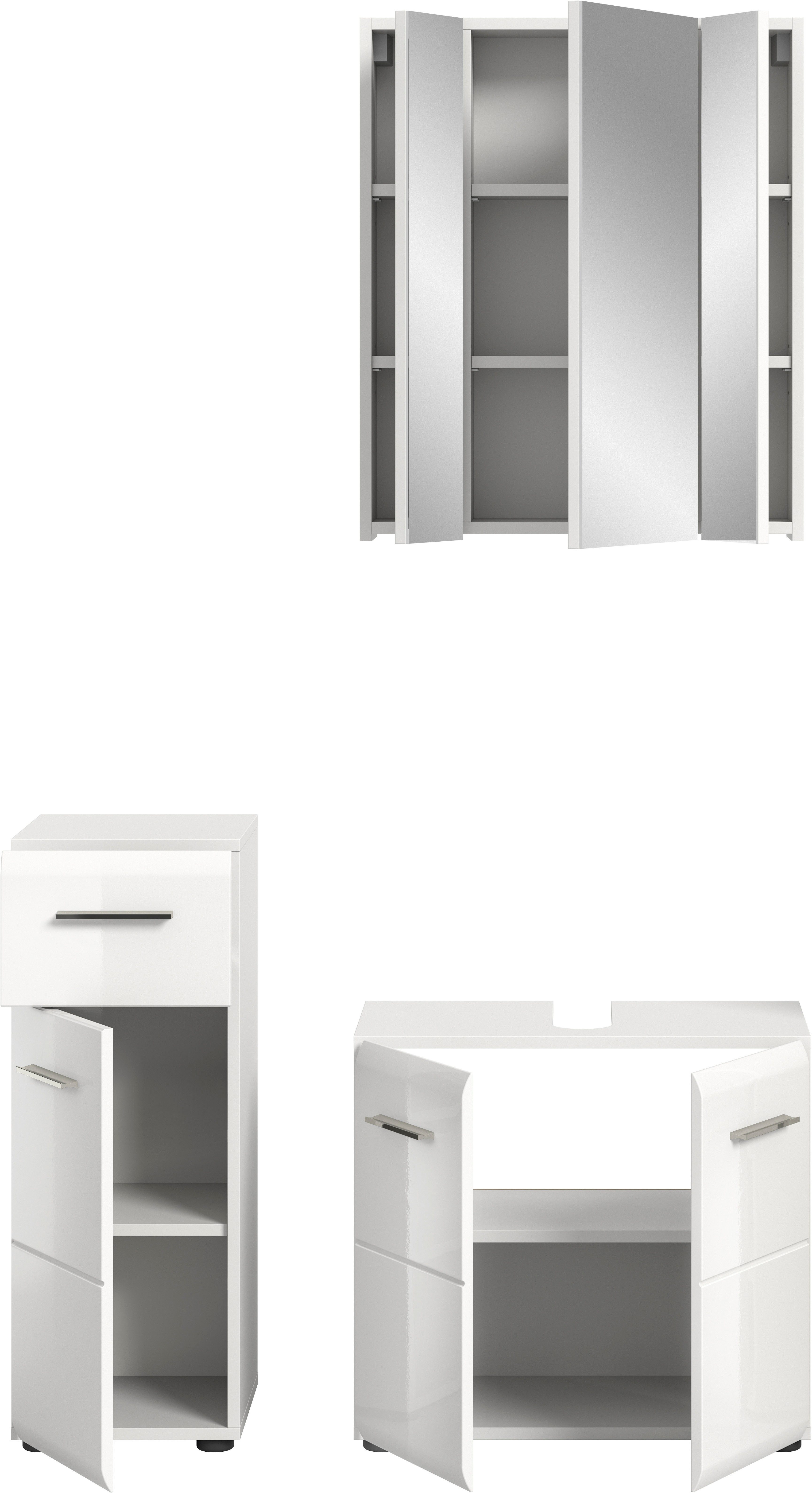 INOSIGN Badmeubelset FLORENZ, TOPSELLER!, 3-delige badcombinatie, hoogwaardige MDF-front