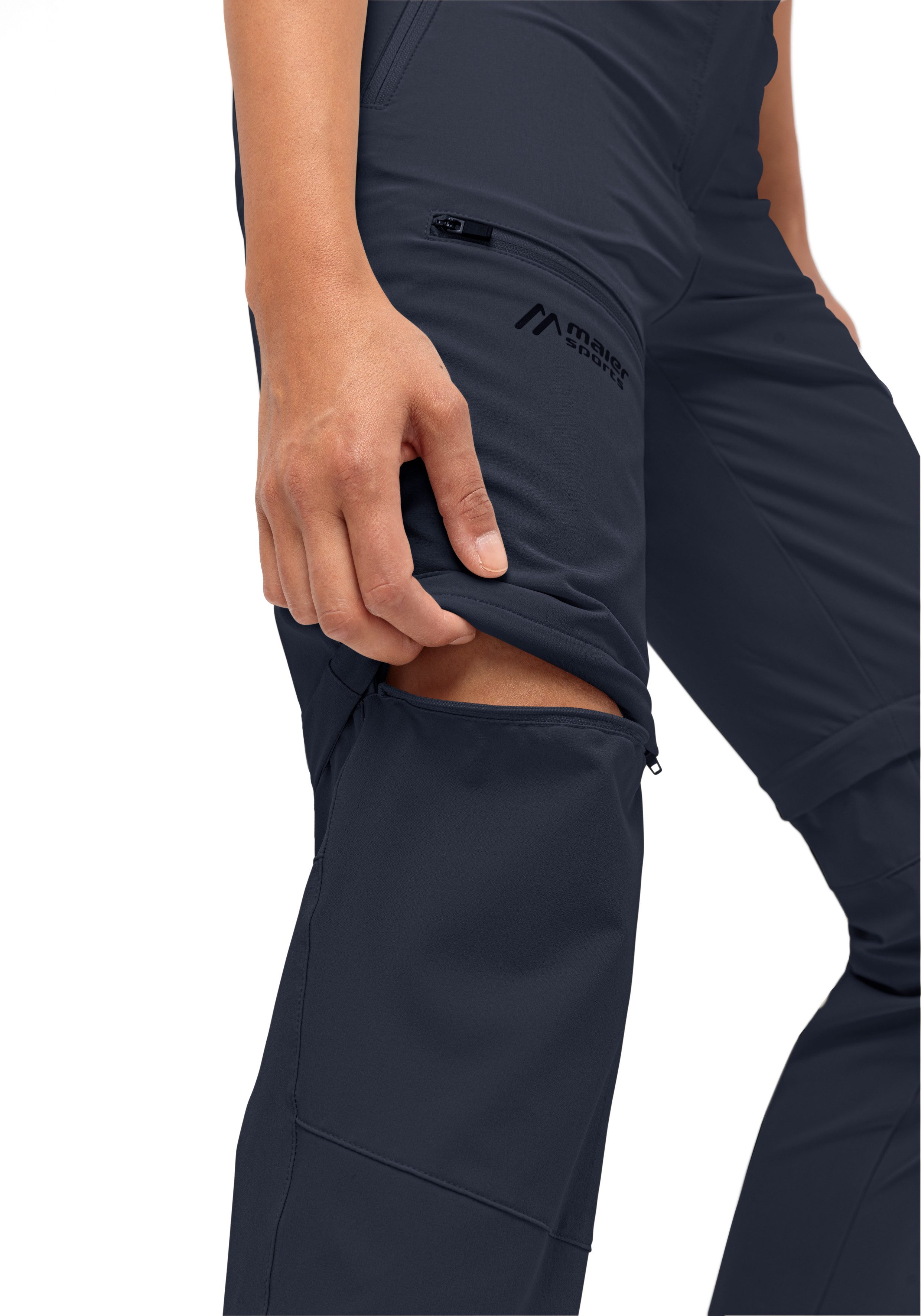 Maier Sports Outdoorbroek Latit Zip Vario Dames zipp-off wandelbroek, elastische functionele broek, 4 zakken met rits