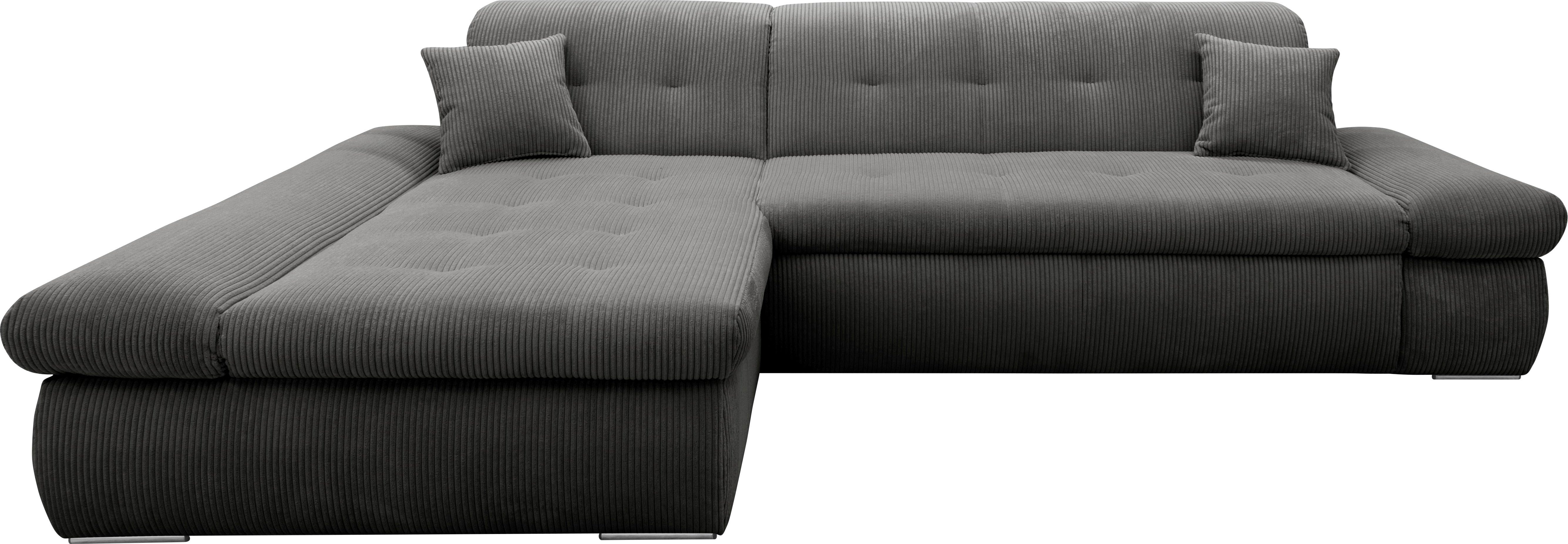 DOMO collection Hoekbank Moric bxdxh 300x172x80 cm, ook in cord, L-model XXL-formaat, optioneel ook met slaapbank functie en verstelling armleuning,