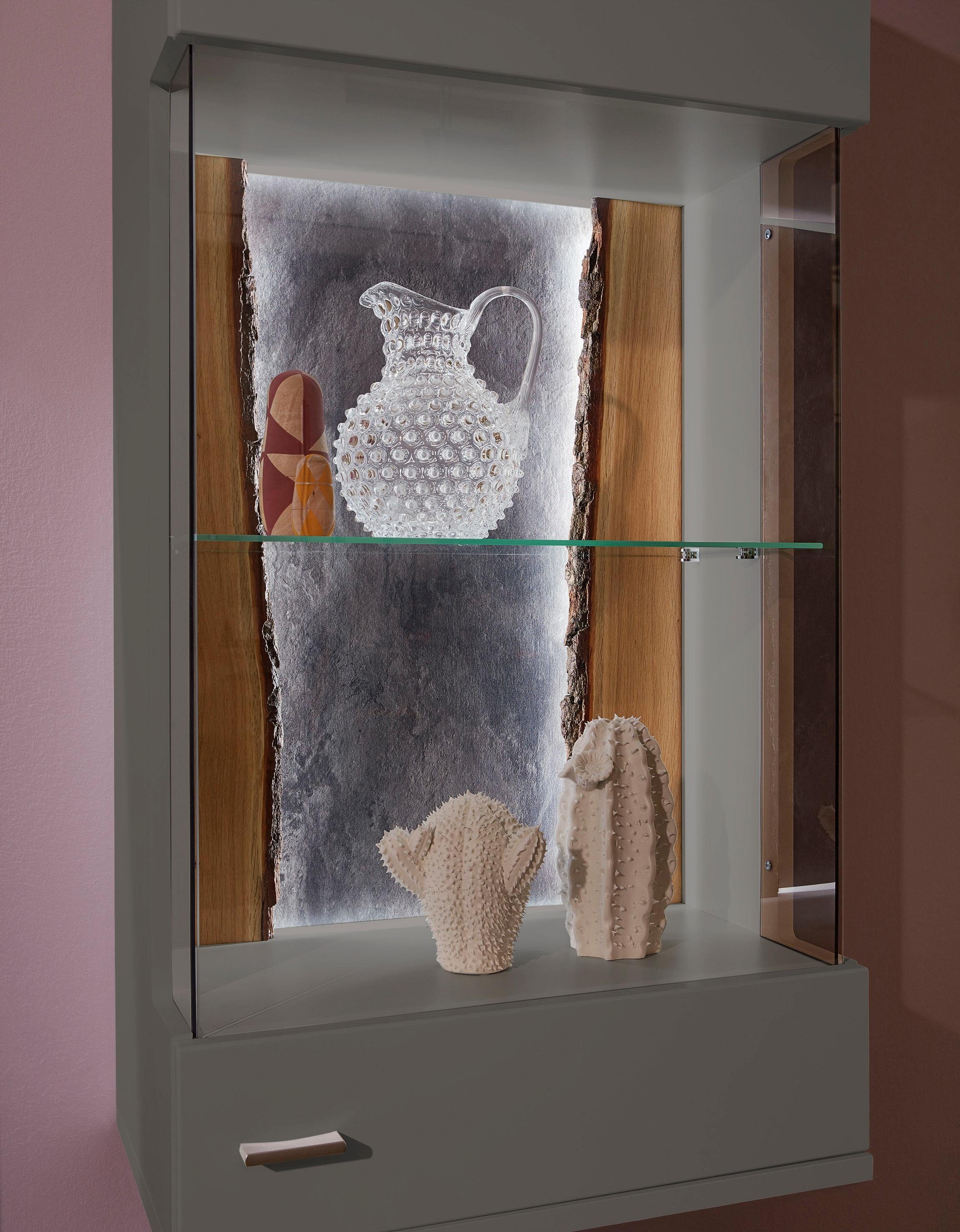 set one by Musterring Vitrinekast Tacoma Type 21/22, hoogte 126,4 cm, met getinte glasdeur