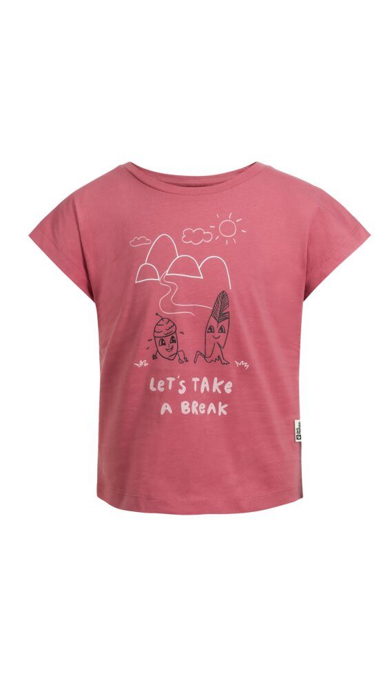 Jack Wolfskin T-shirt TAKE A BREAK T G voor meisjes met een schattige print meisjes t-shirts maat 92 roze