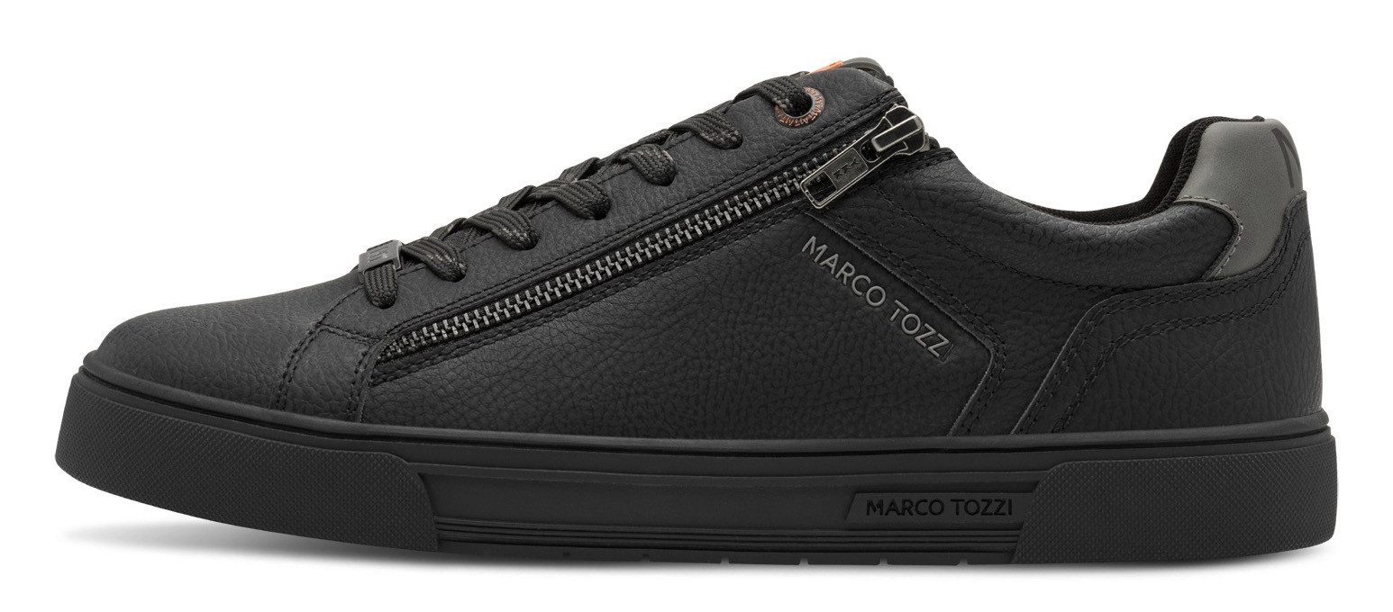 Marco Tozzi Sneakers , vrijetijdsschoen, halfschoen, veterschoen met zijlogo-debossing
