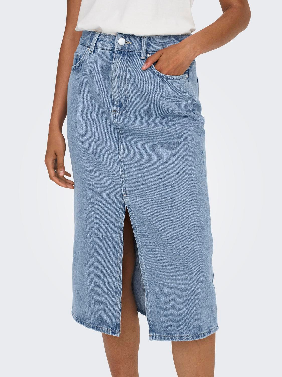 Only Jeans rok ONLBIANCA MIDI SKIRT DNM REA NOOS