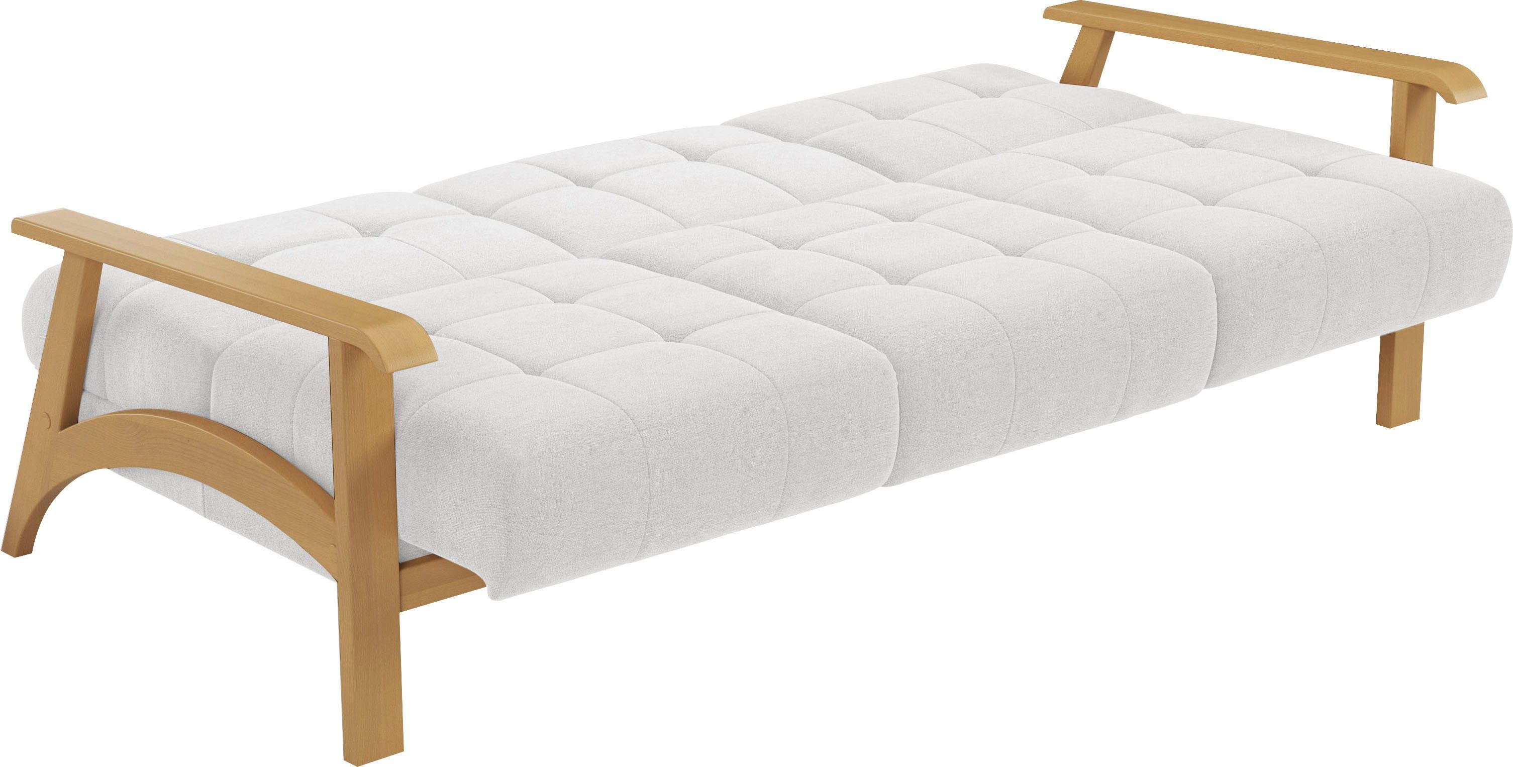 sit&more 3-zitsbank Billund Armleuningen van eikenkleurig beukenhout, verschillende bekledingen en kleuren