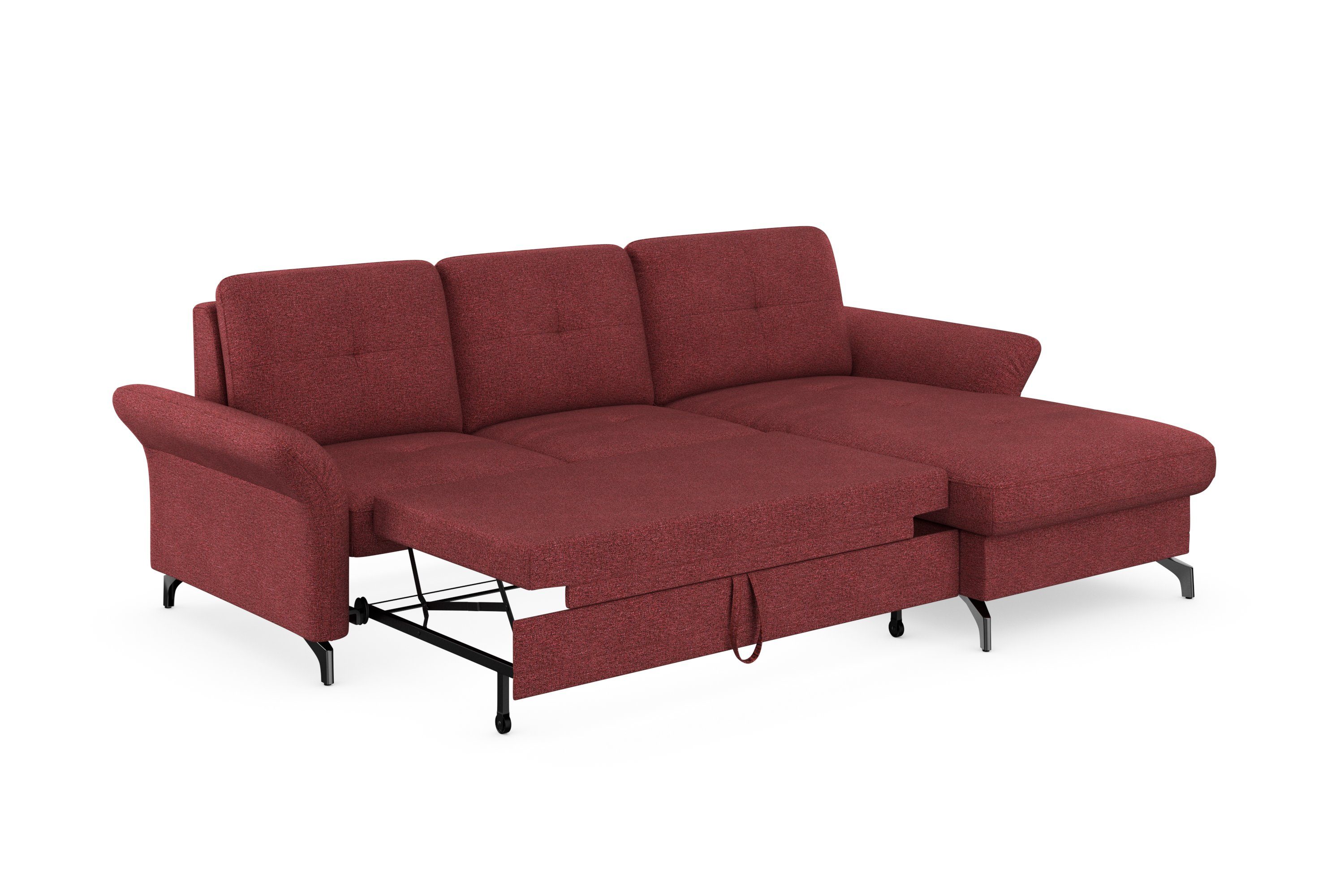 Places of Style Hoekbank Calando L-vorm naar keuze met slaapfunctie, bedkist en armleuning