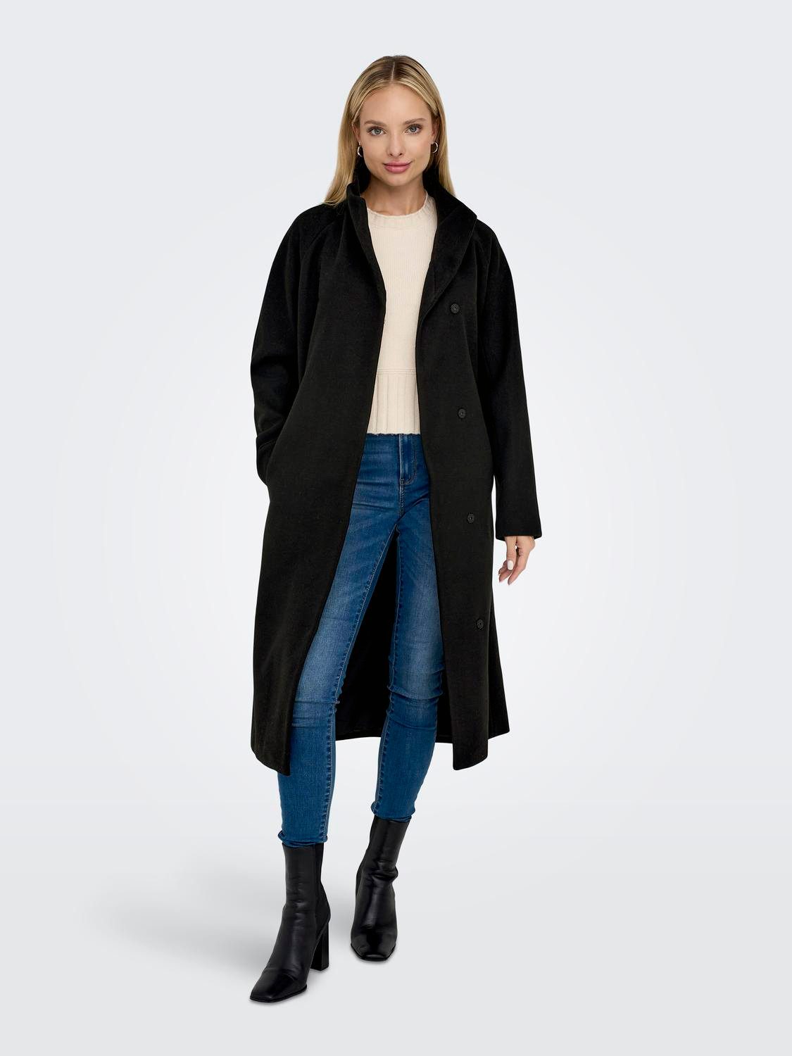 Only Lange jas ONLEMMA LIFE HIGH NECK COAT OTW