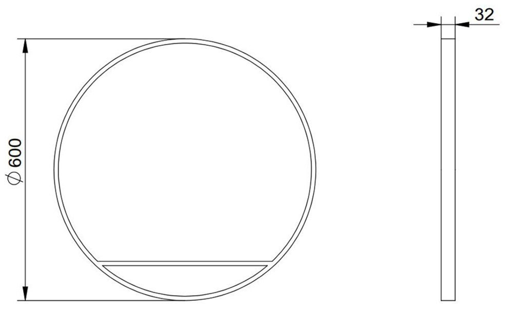 Talos Wandspiegel decoratieve ronde spiegel met aluminiumframe, ø 80 cm