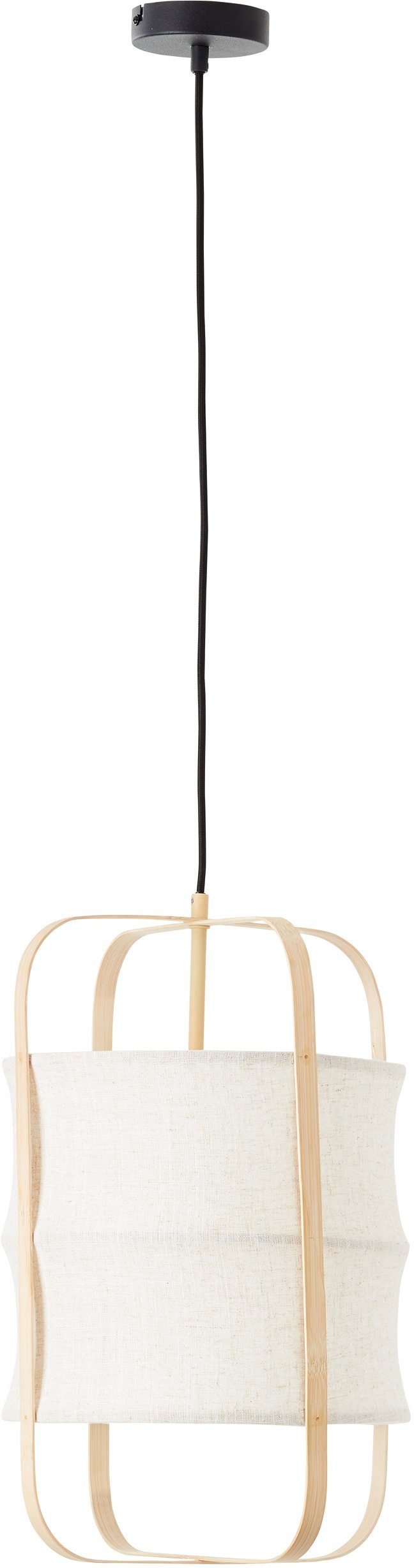 Home affaire Hanglamp McAnany Way Hanglamp met textielschaal en houten frame, E27, beige/natuur (1...