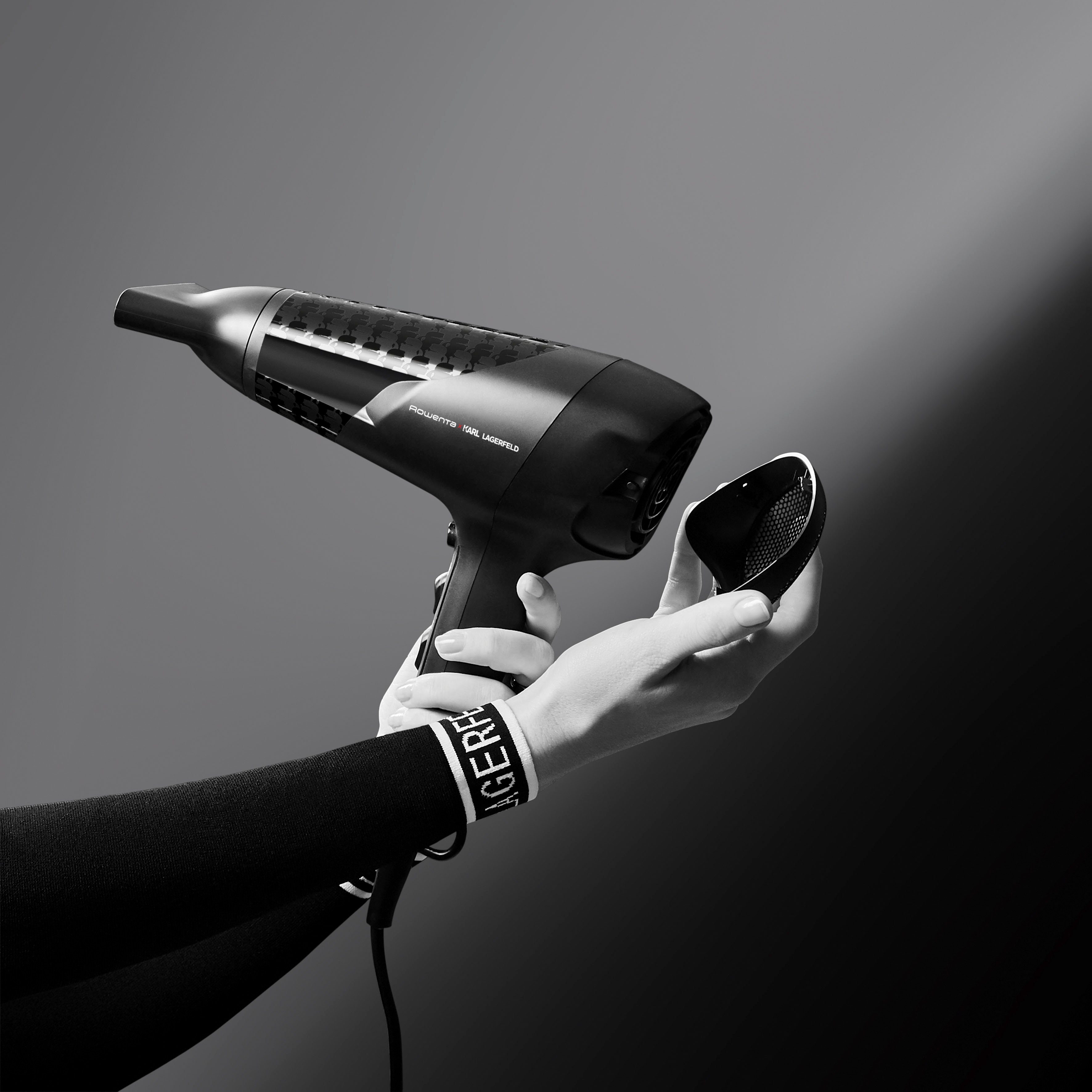 Rowenta Haardroger ROWENTA x Karl Lagerfeld CV581L studio Dry haardroger energiebesparende effiwatt-technologie, 6 standen, thermo control