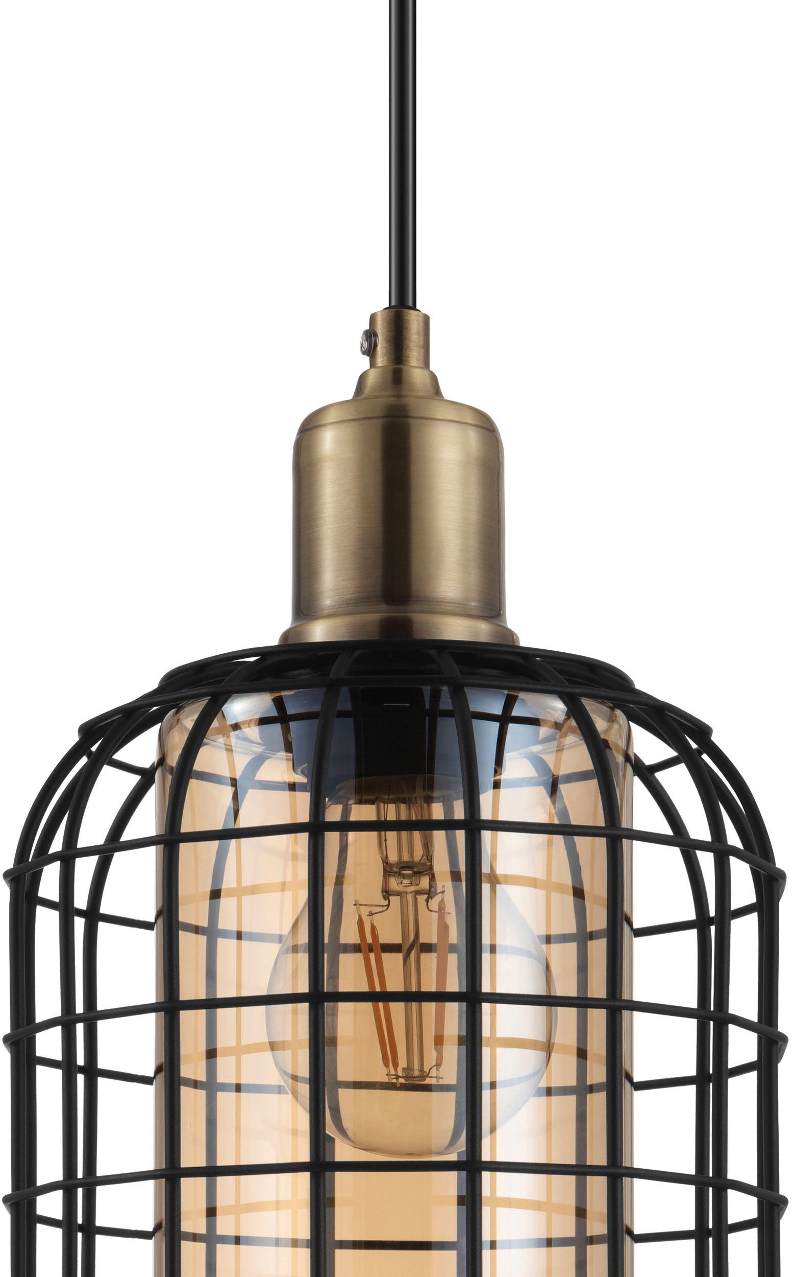 EGLO Hanglamp CHISLE Hanglamp in bruin en zwart van staal - excl. E27 - 40W (1 stuk)