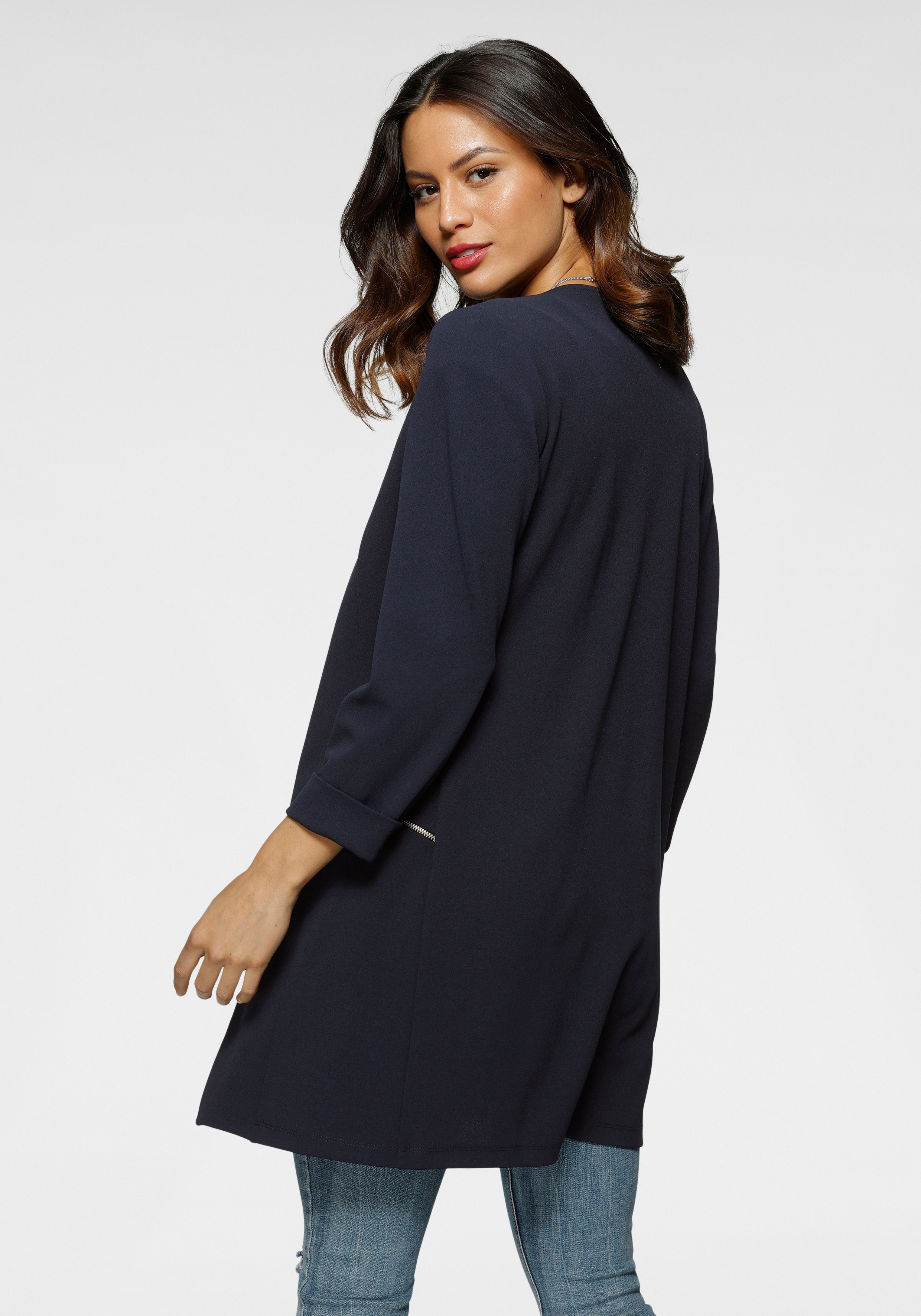 Laura Scott Lange blazer met ritssluitingen