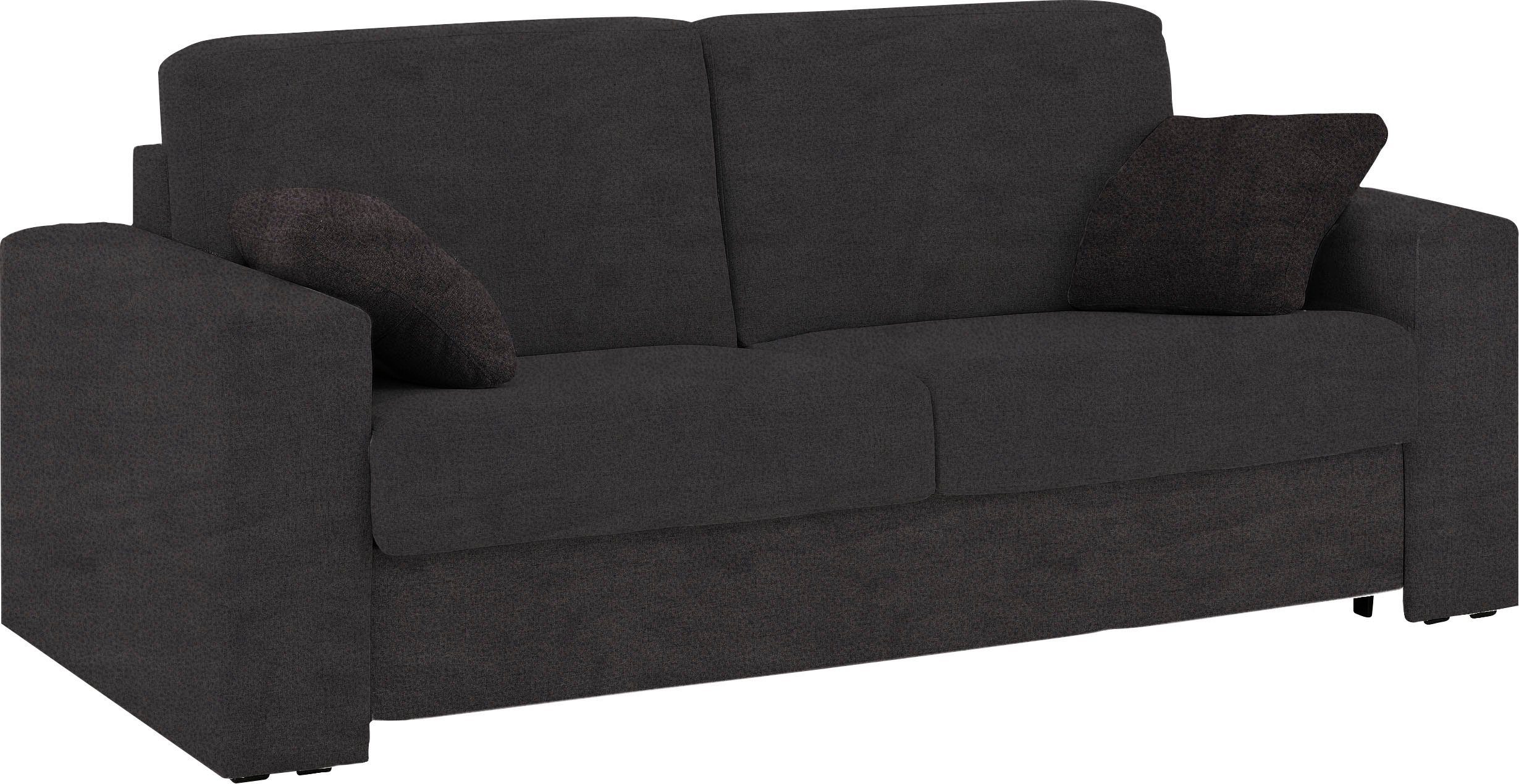 Home affaire Slaapbank Roma matras hoogte 14 cm Bedfunctie, met vering, lattenbodem, matras zwart, slaapbanken, 143 cm x 198 cm