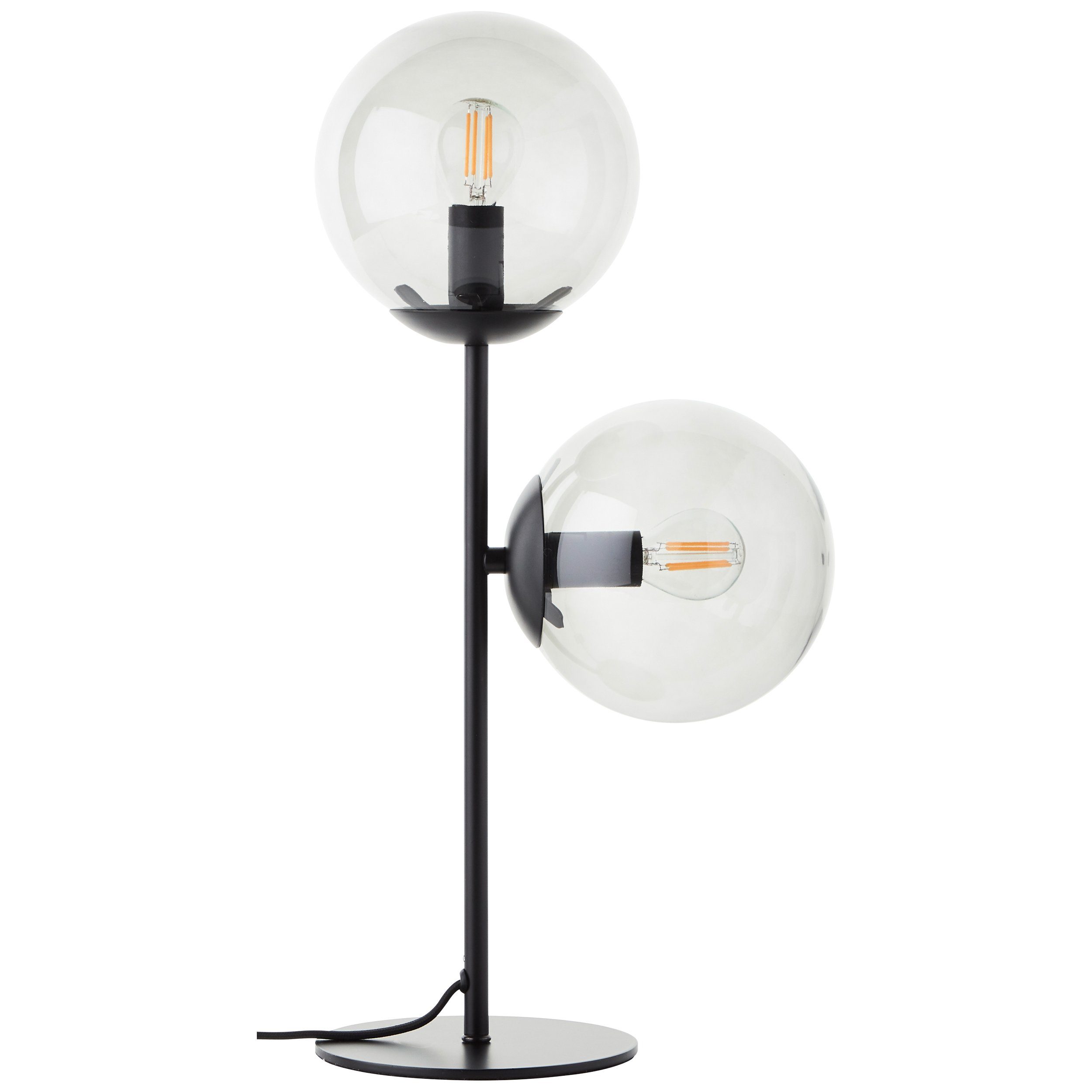 Brilliant Leuchten Tafellamp Ariol met rookglas, 48 cm hoogte, e14, metaal, zwart
