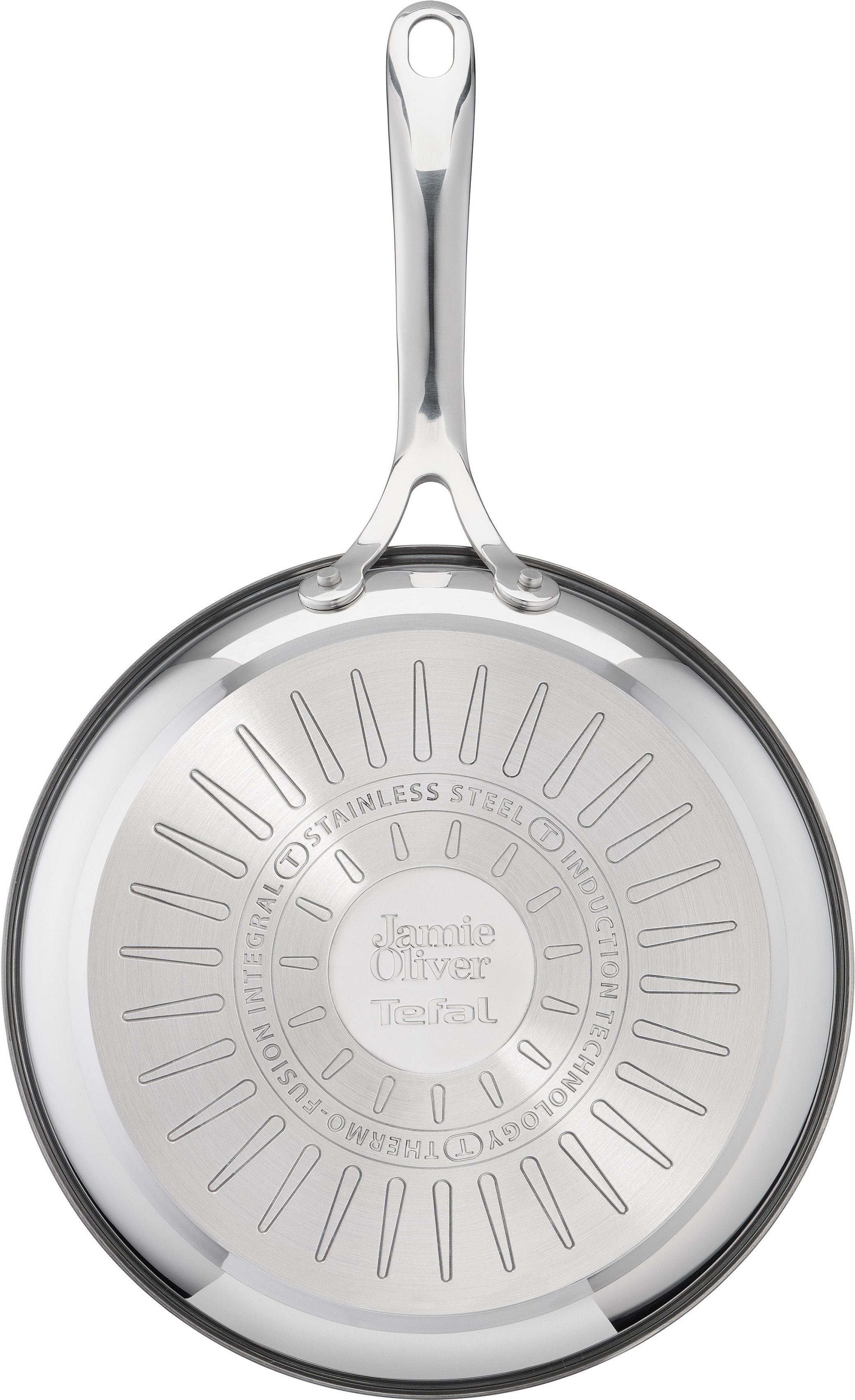 Tefal Koekenpan Jamie Oliver Cook Smart Roestvrij staal, anti-aanbak coating, thermo-signaal, voor alle kookplaten, inductie (1-delig)