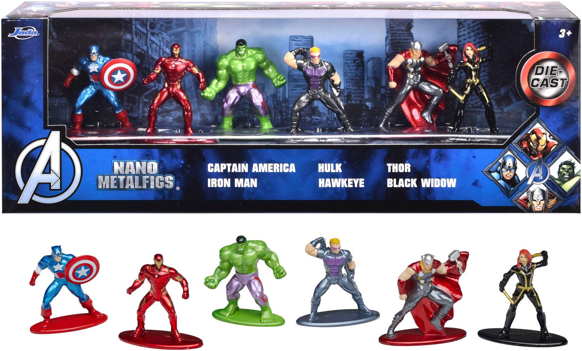 JADA Speelfiguur Marvel, Avengers diorama set nano Metalfigs