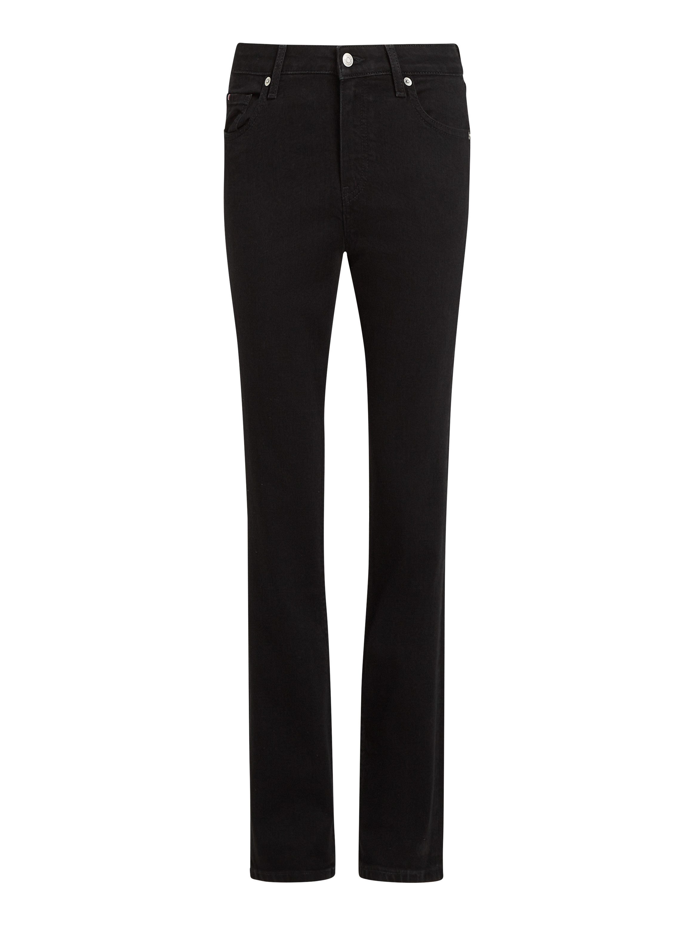 Tommy Hilfiger Straight jeans CLASSIC STRAIGHT RW ECRU met logo-badge, in enkel-lengte