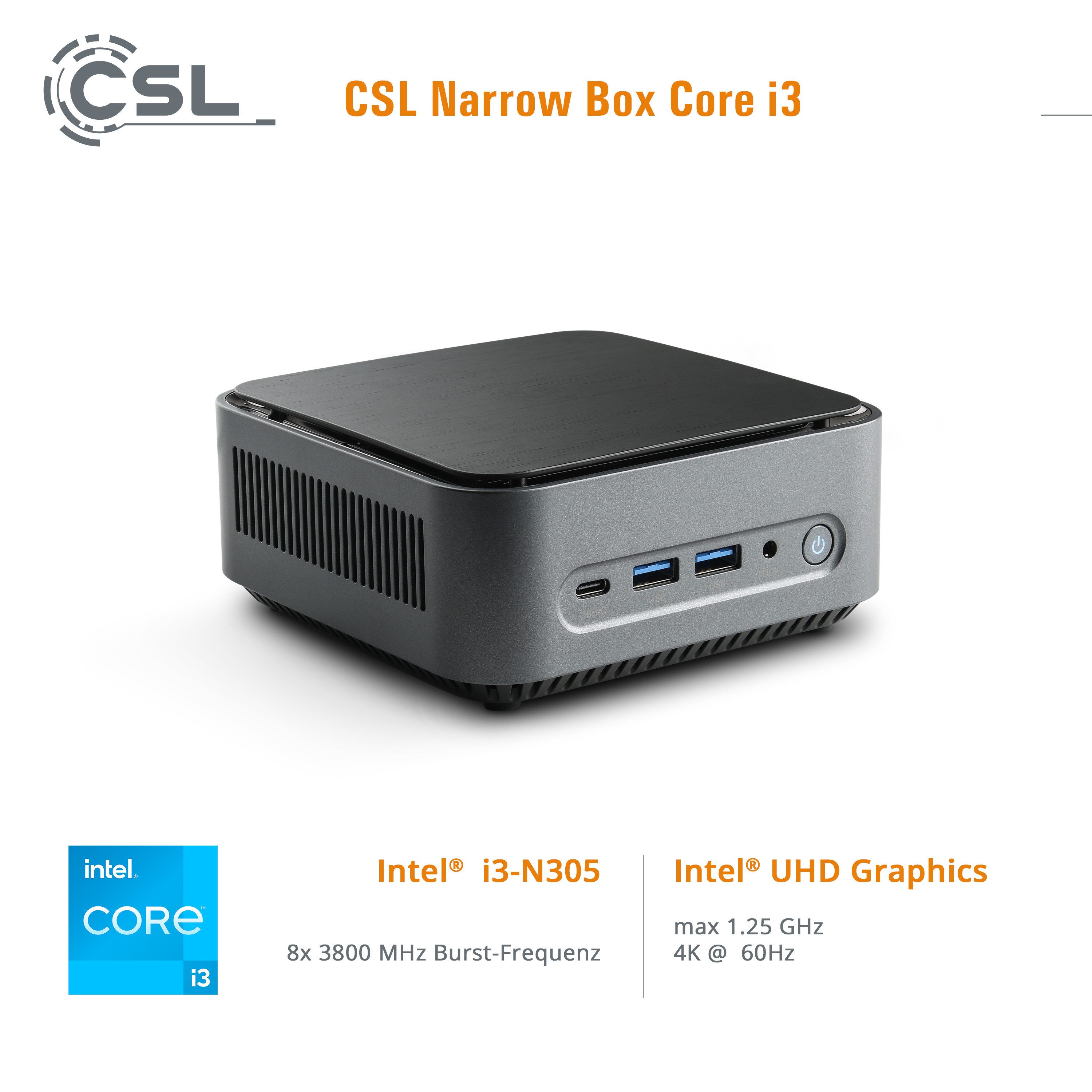CSL Mini-pc Narrow Box Intel Core i3 Windows 11