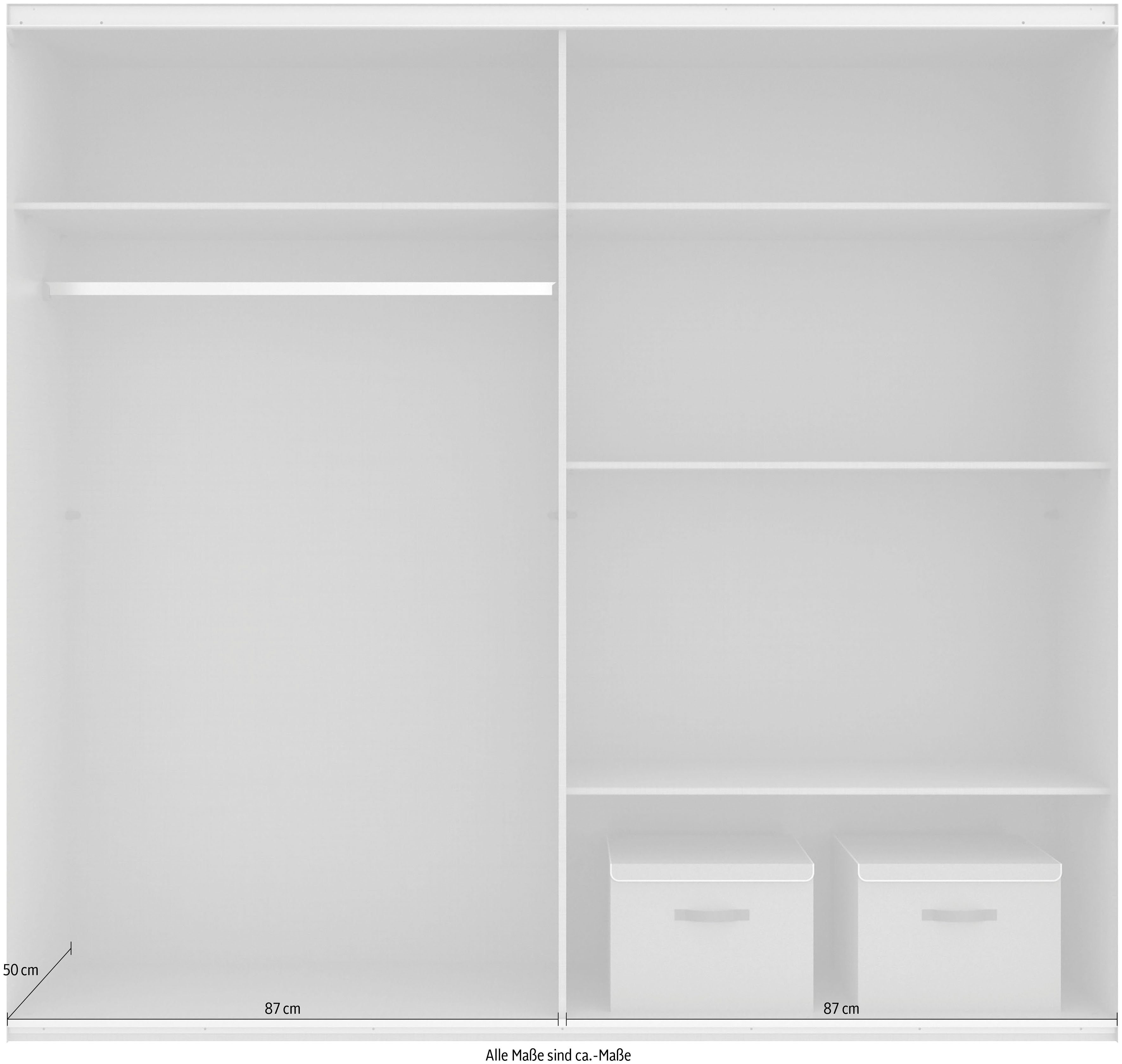 Wimex Zweefdeurkast Norderstedt Inclusief 2 stoffen dozen en 2 extra planken, met glasdeur