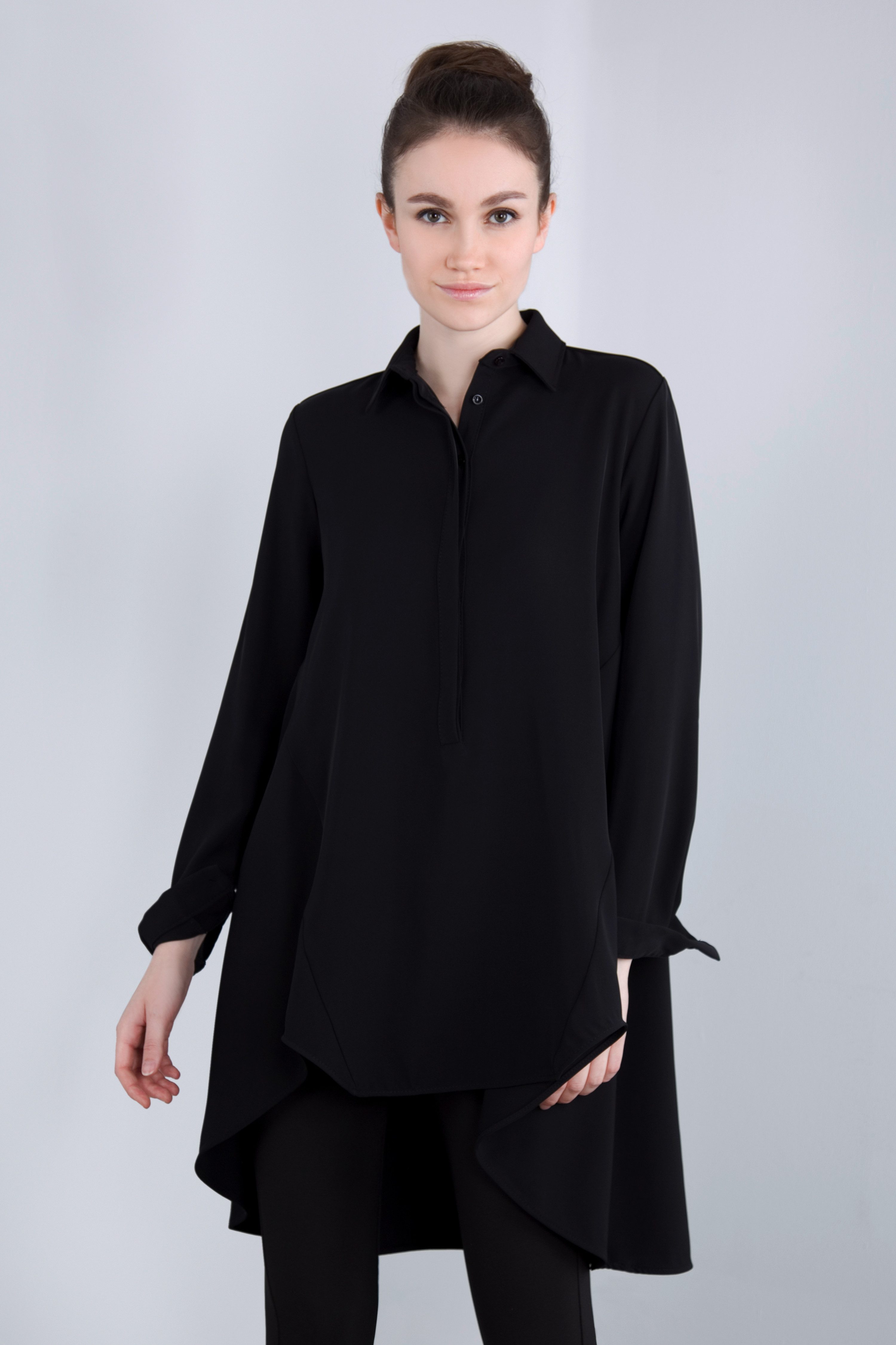 IMPERIAL Klassieke blouse IMP-C ED3BEW soepele voor kort, achter lang-blouse