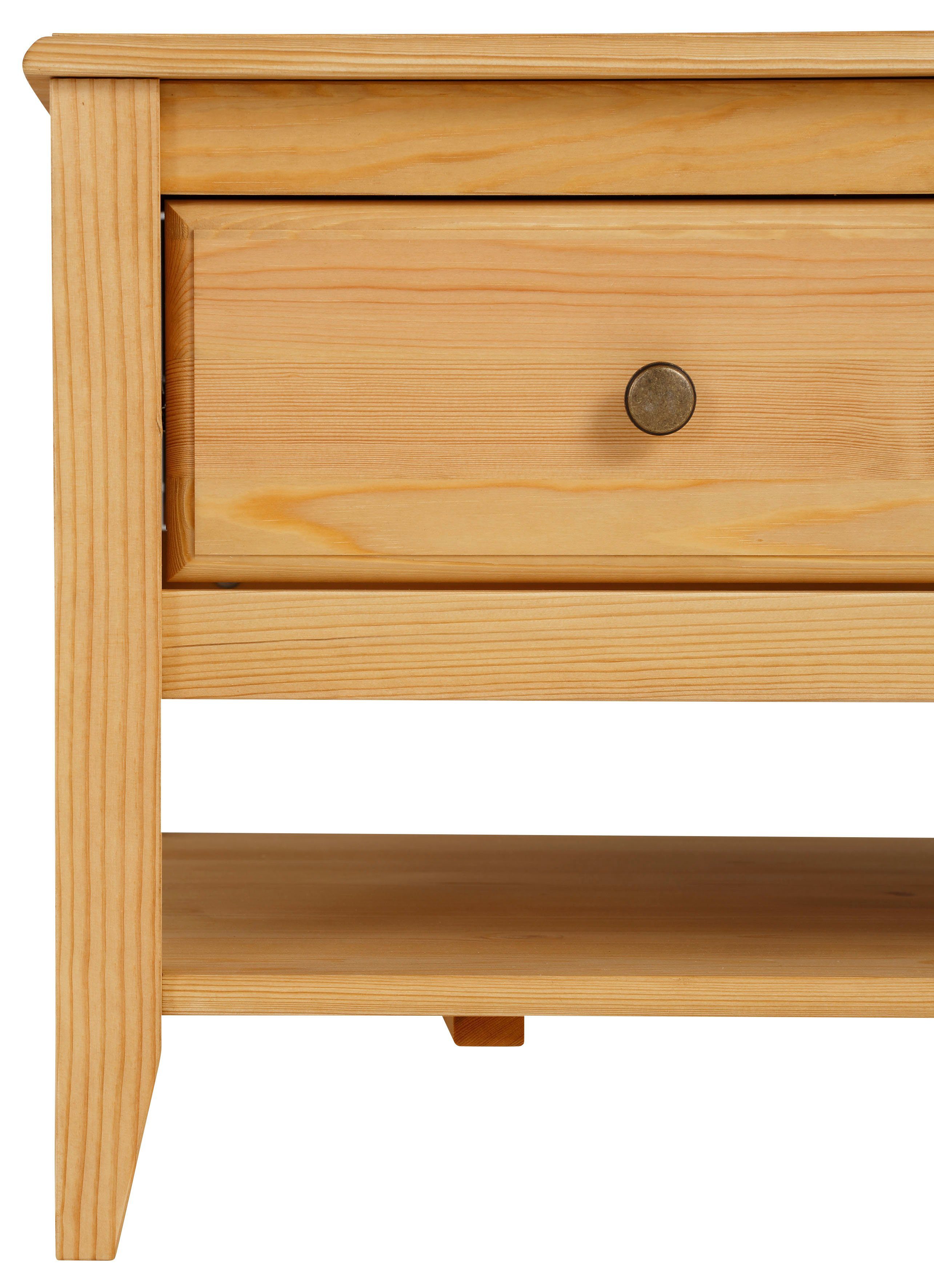 Home affaire Salontafel Leonis Breedte 89 cm, met lades en legplank, van massief grenen