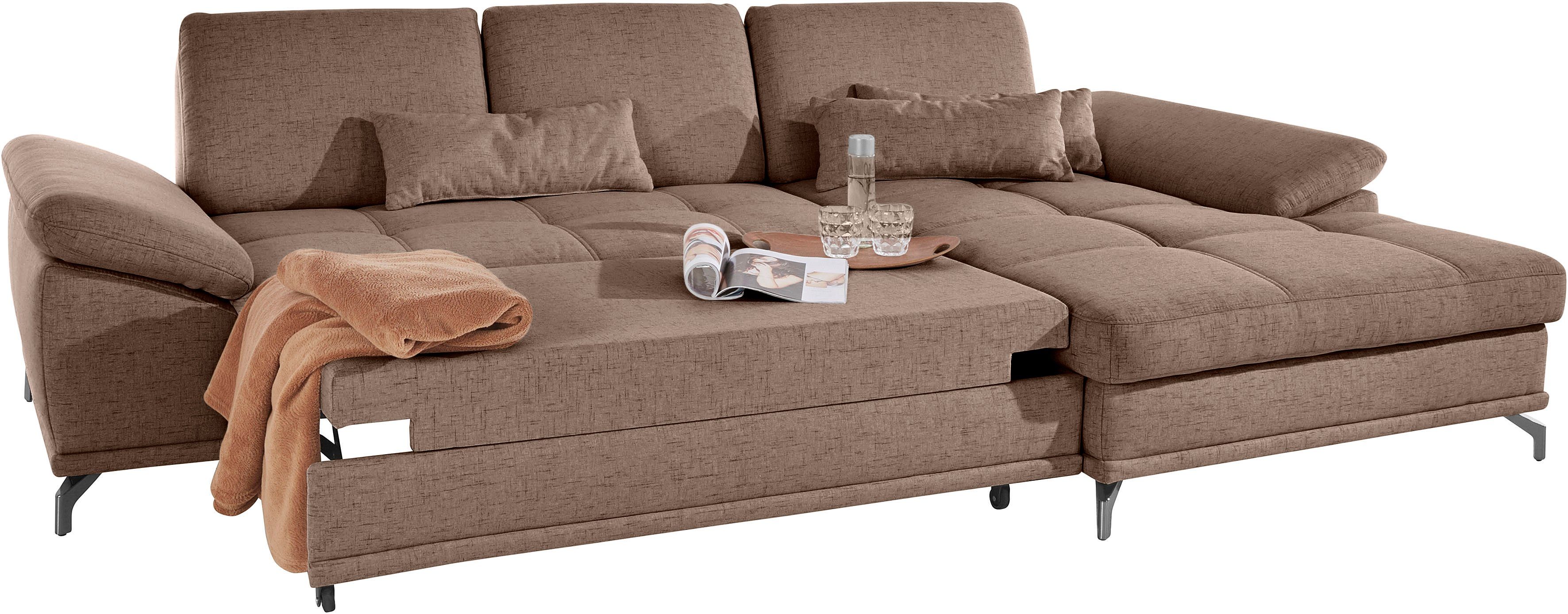 Places of Style Hoekbank Costello L-vorm, met zitdiepteverstelling, armleuningverstelling en