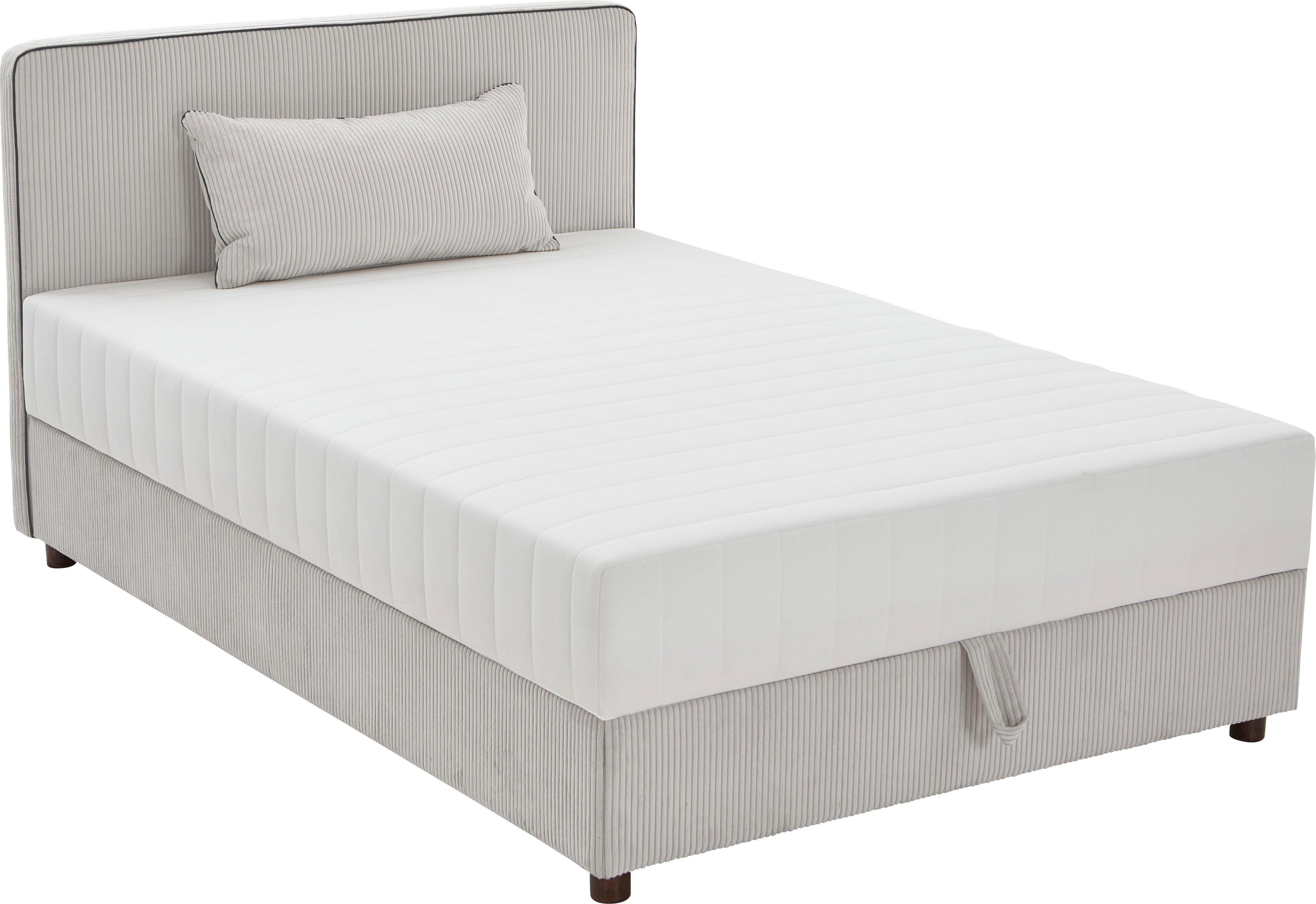 ATLANTIC home collection Bed Corinna Boxspring bed incl. opbergruimte, ribfluweel, verkrijgbaar in verschillende breedtes