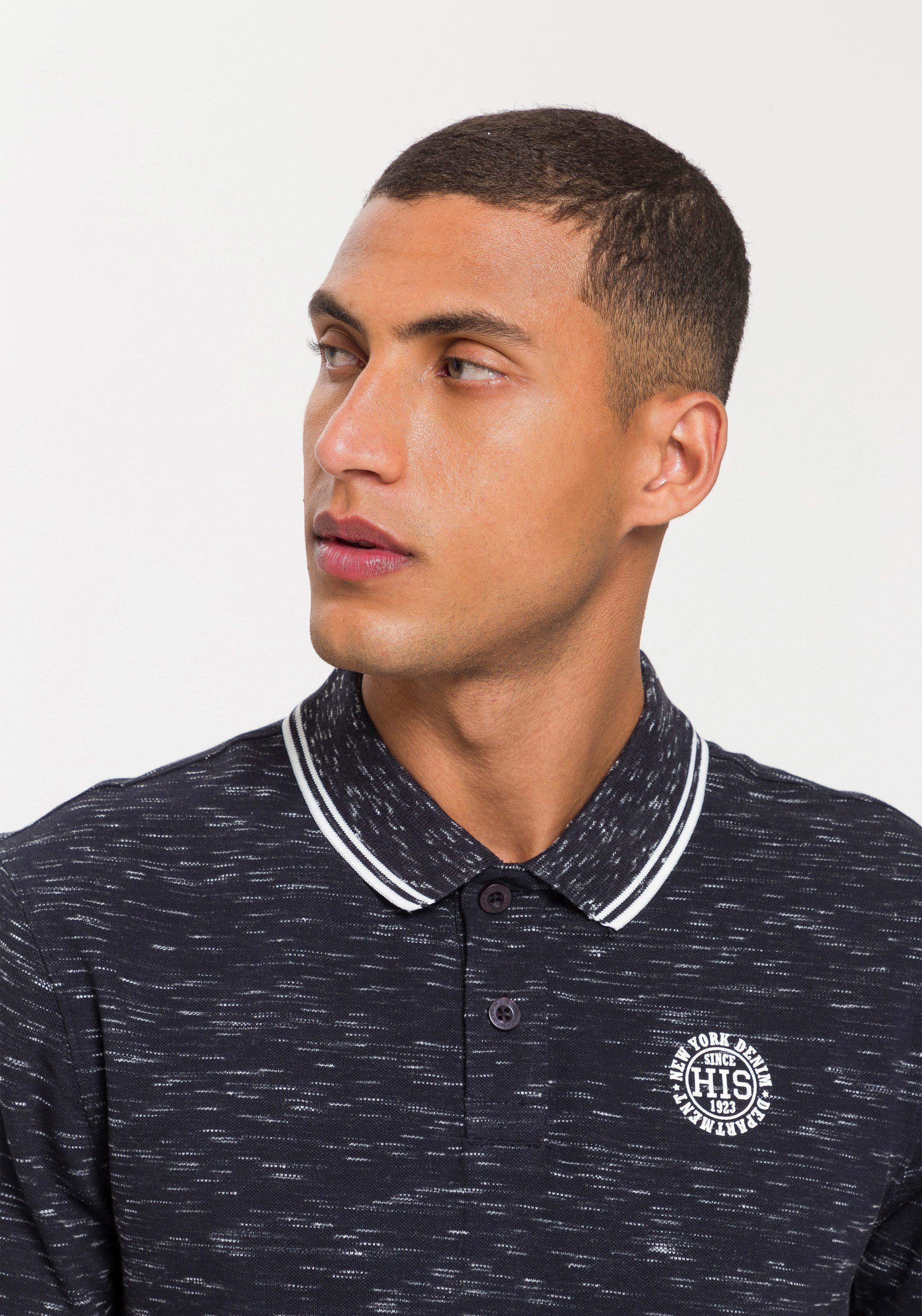 H.I.S Poloshirt korte mouwen, smal gesneden, met polokraag