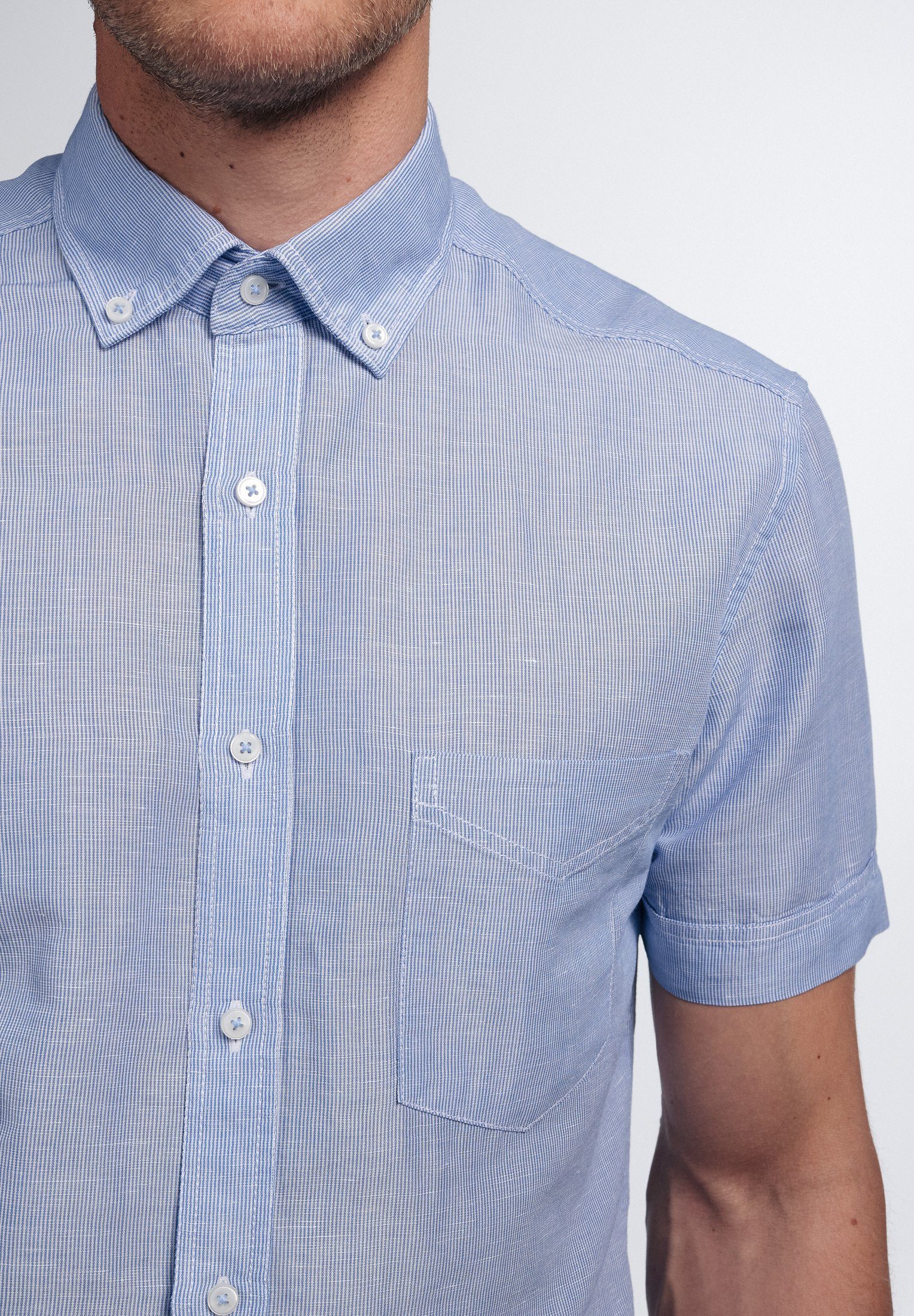 Eterna Overhemd met korte mouwen Slim fit EASY IRON (gemakkelijk te strijken)