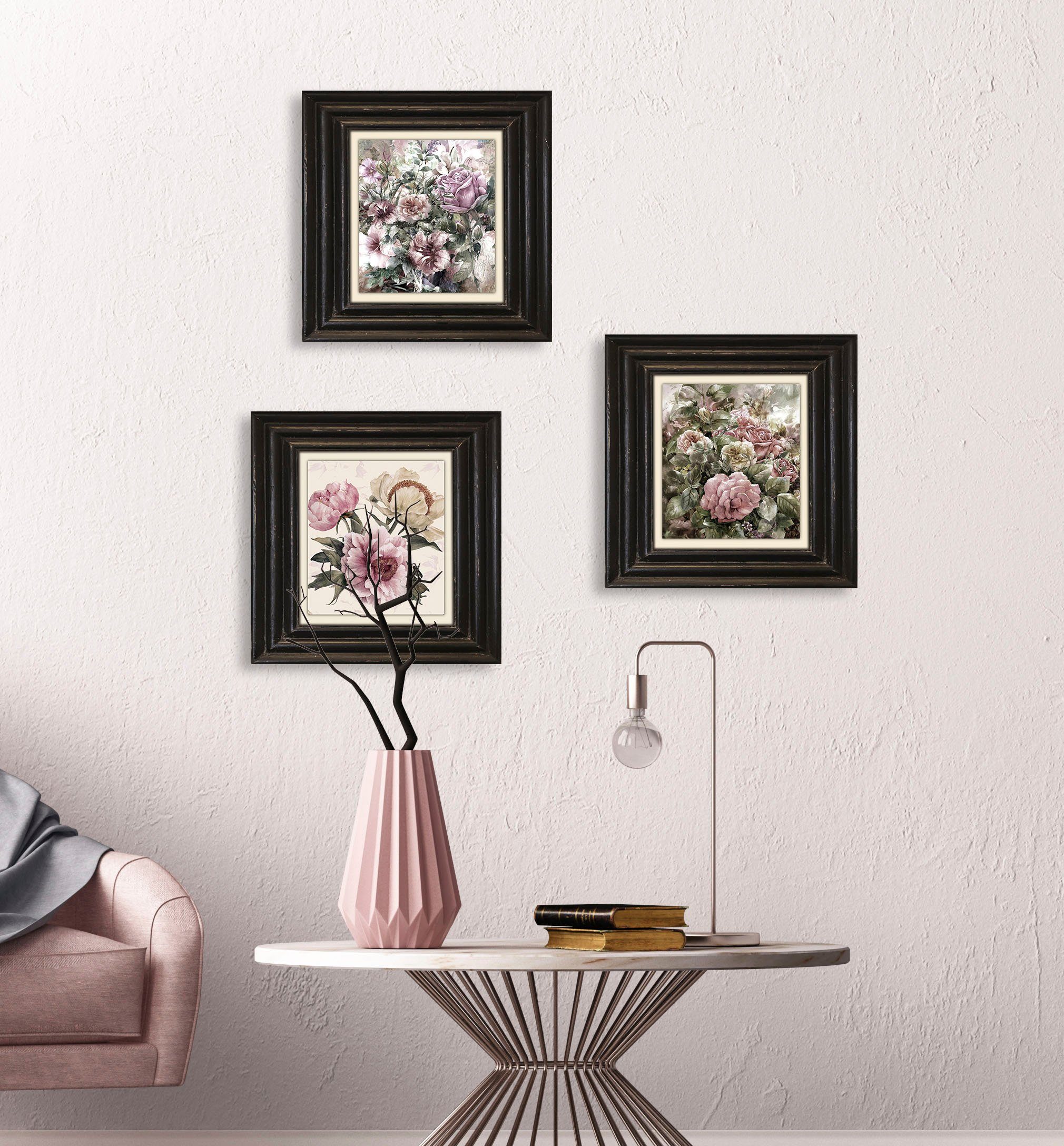 queence Artprint op linnen Bloemen Premium canvasstof, handgemaakt in Duitsland, 40x40cm
