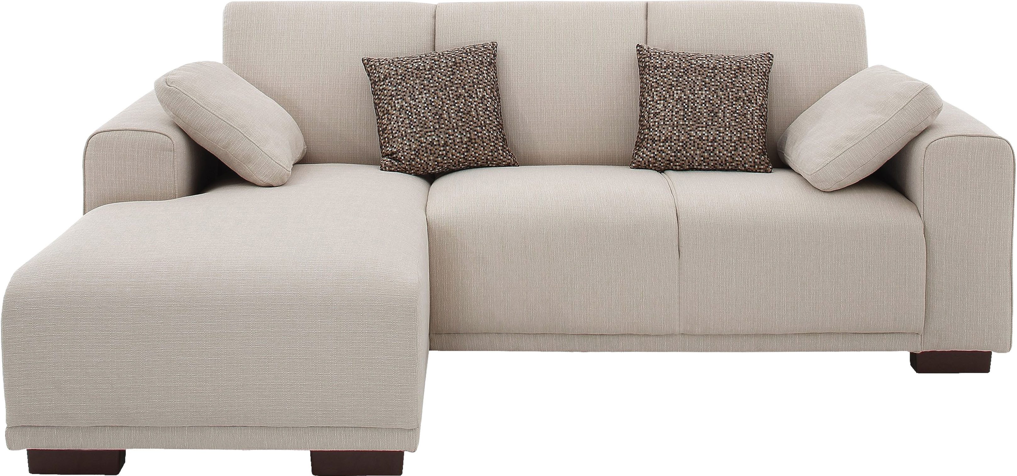 Home affaire Hoekbank BORNHOLM L-vorm met chaise longue, afmetingen B/D/H: 234/162/85 cm Recamiere links of rechts bestelbaar, golfvering, inclusief 2 kussens
