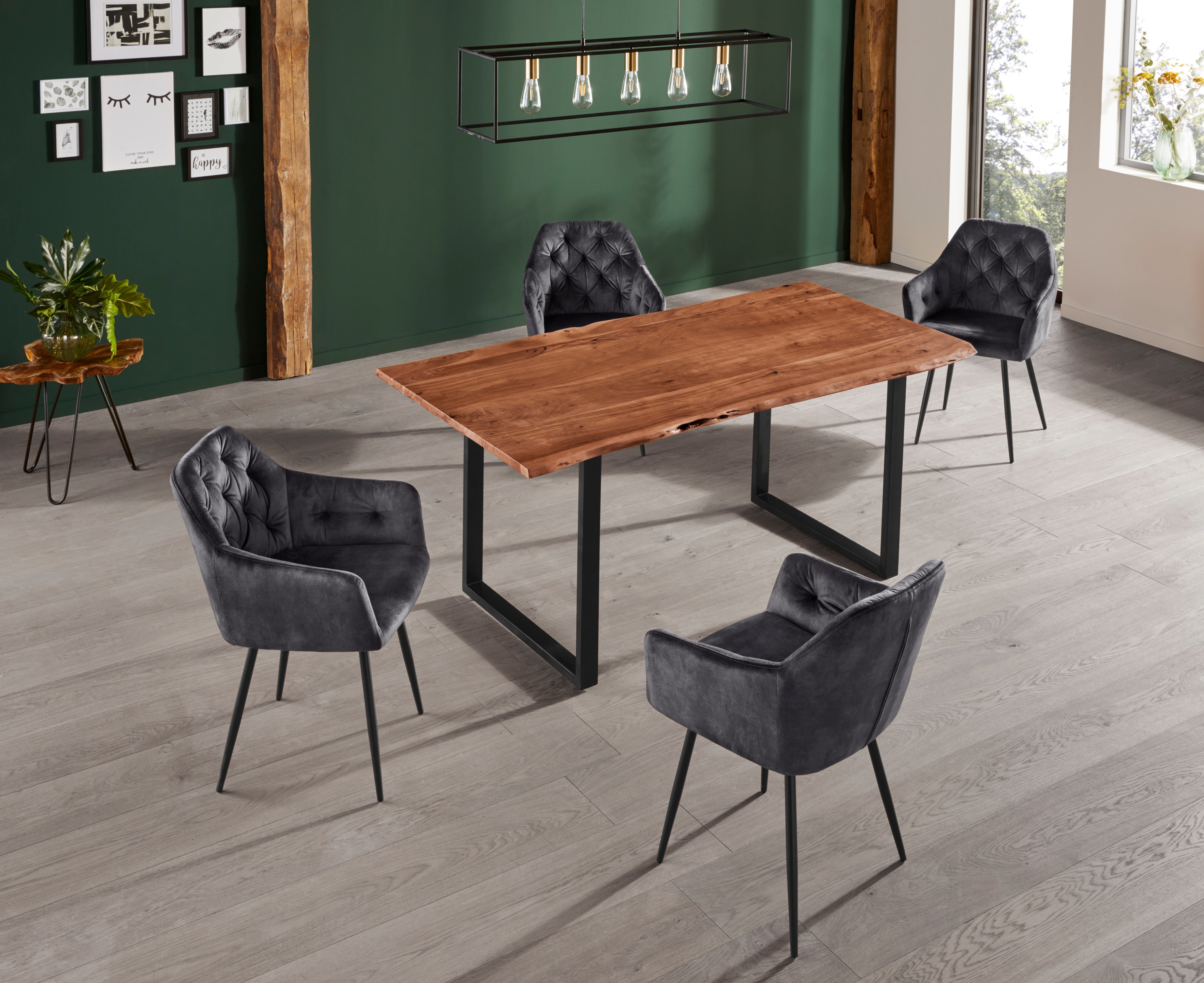 HELA Eetkamerstoel Kira schaalstoel Boho, bestseller Stoel met armleuningen fluweel of microvezel bekleding (set, 2 stuks)