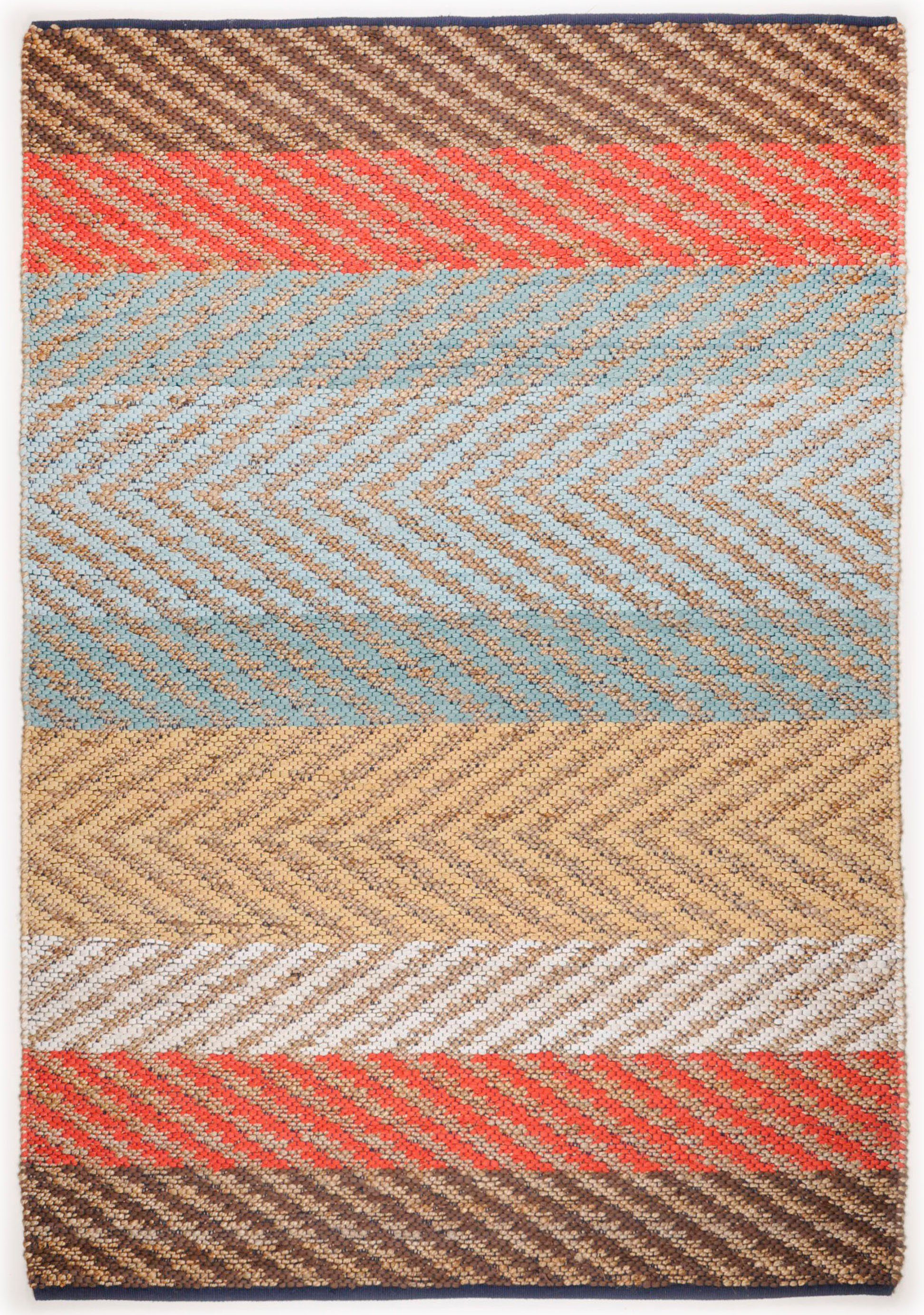 TOM TAILOR HOME Vloerkleed Pastel Stripe Platweefsel, met de hand geweven, materiaal: 60% katoen, 40% jute