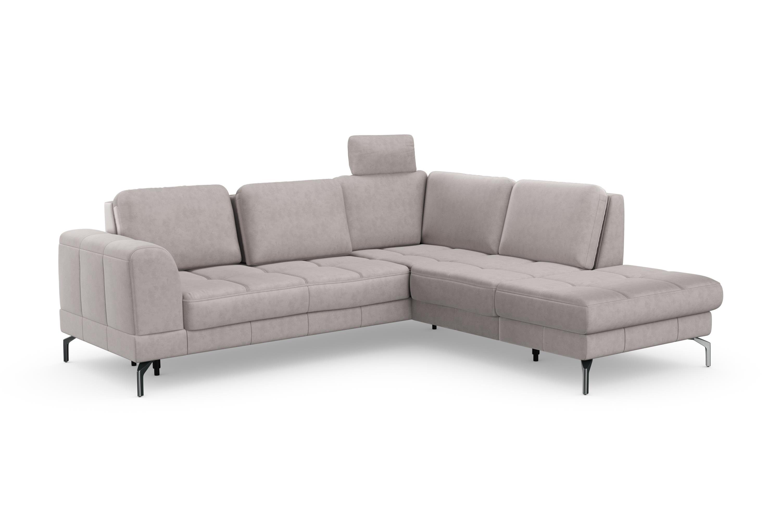 sit&more Hoekbank Bendigo L-vorm inclusief zitdiepteverstelling, bodemvrijheid 15 cm, in 2 pootkleuren