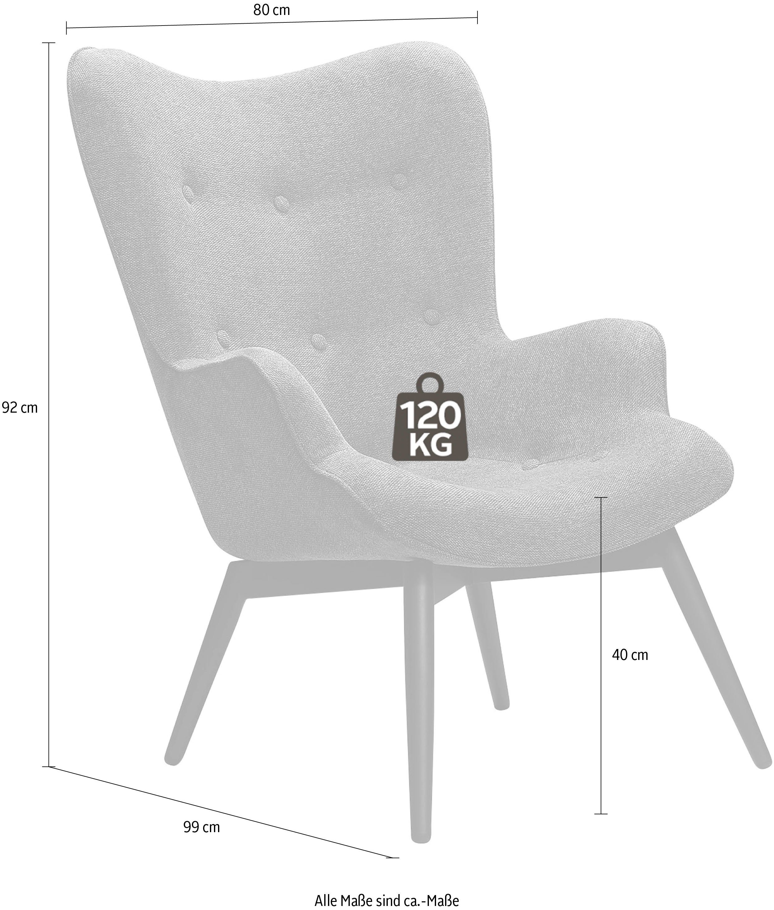 SalesFever Fauteuil Decoratieve knopen in de rugleuning (1 stuk)