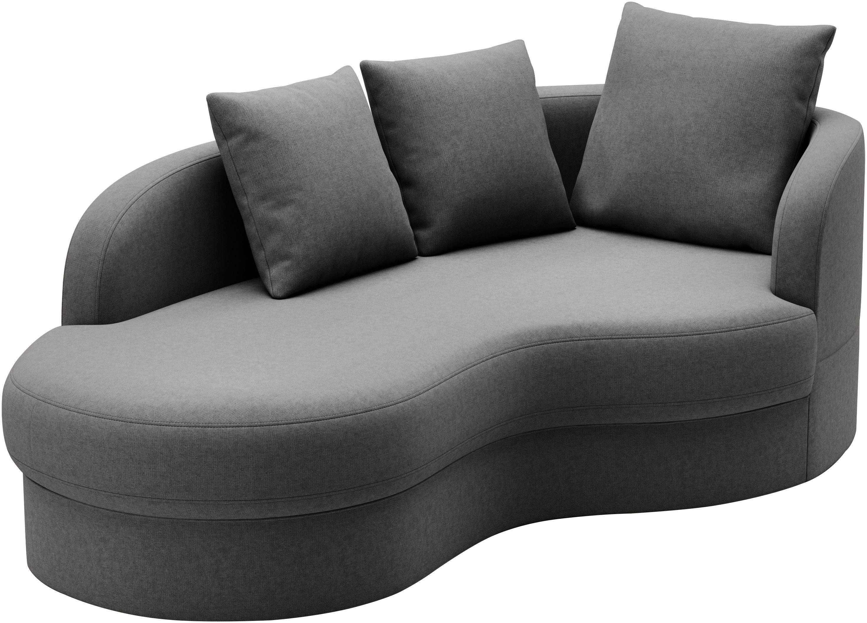 sit&more Récamier Samba moderne organische vorm, inclusief 3 losse rugkussens