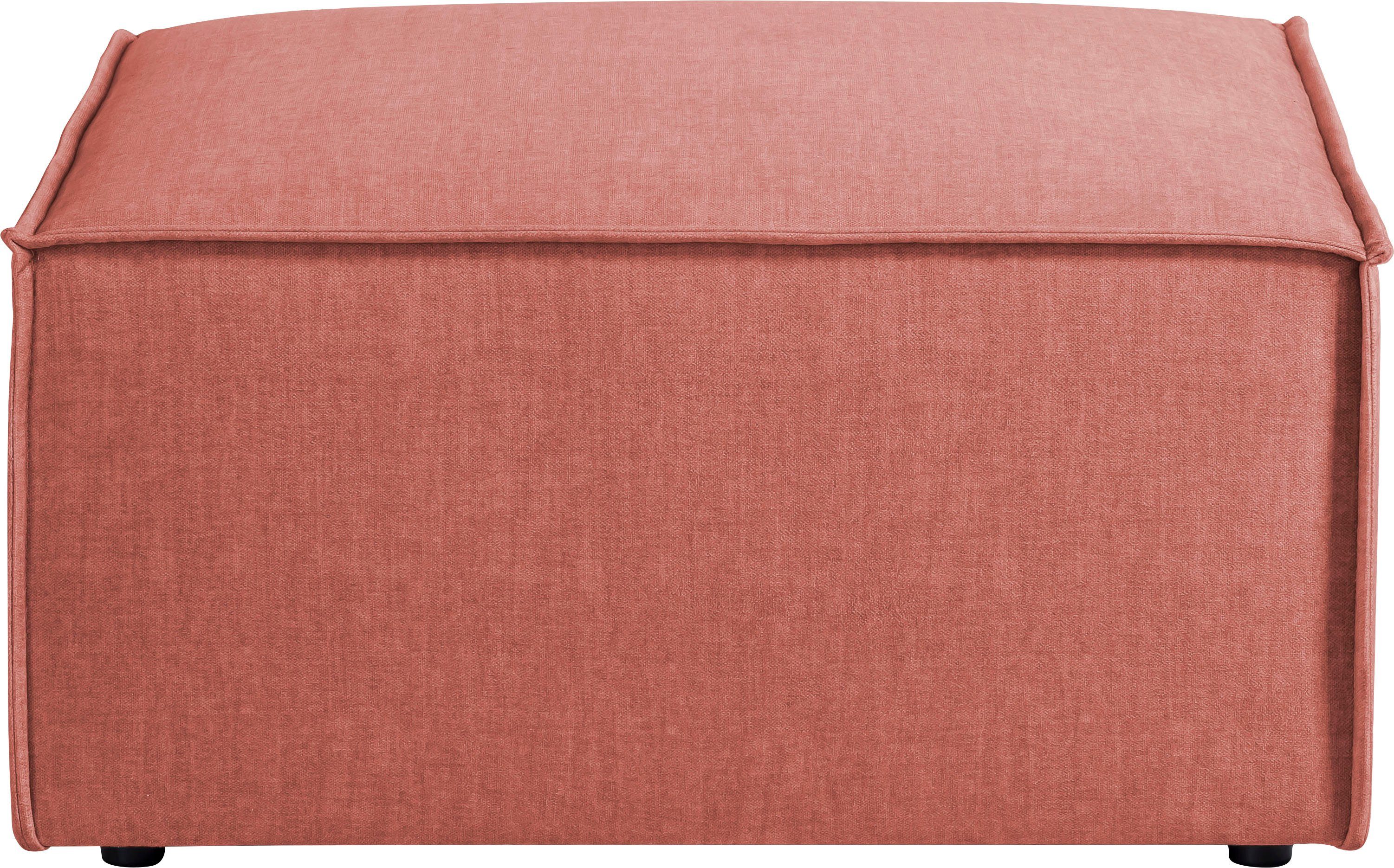 Home affaire Hocker Sherwood Vierkante poef/voetenbank, ideale als aanvulling op de "SHERWOOD" love seat