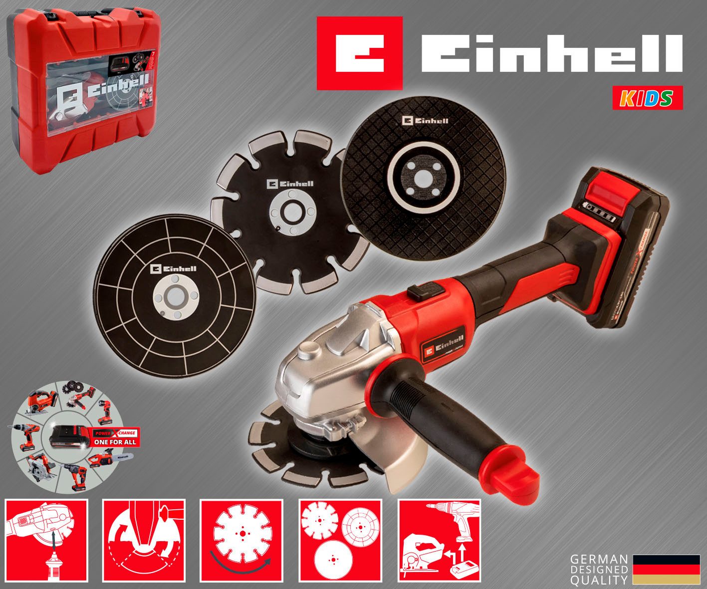 Happy People Speelgoedgereedschap EINHELL Kids Axxio Haakse slijper