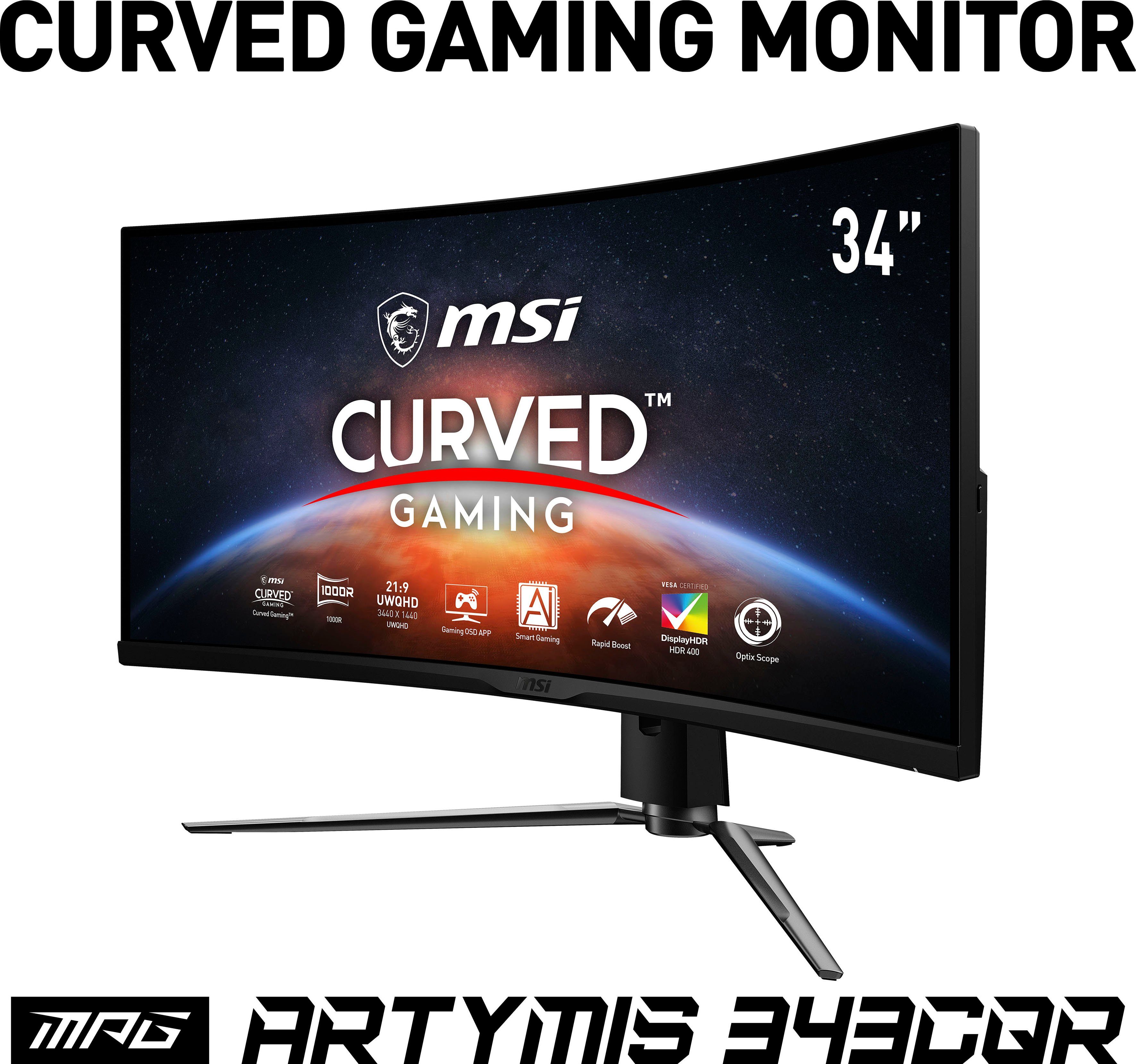 MSI Curved-gaming-ledscherm MPG Artymis 343CQR, 86 cm / 34", UWQHD
