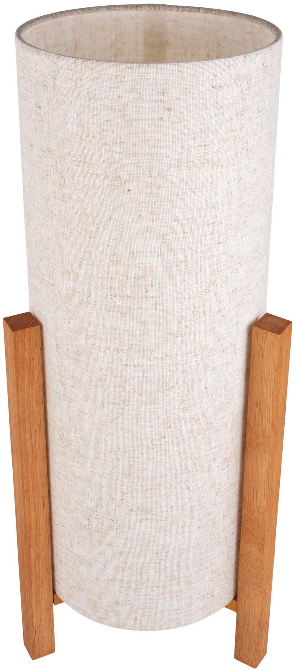 näve Tafellamp Matida 1xe27 excl., houten frame, textielkap natuur, h: ca. 110cm, d: ca.20cm (1 stuk)