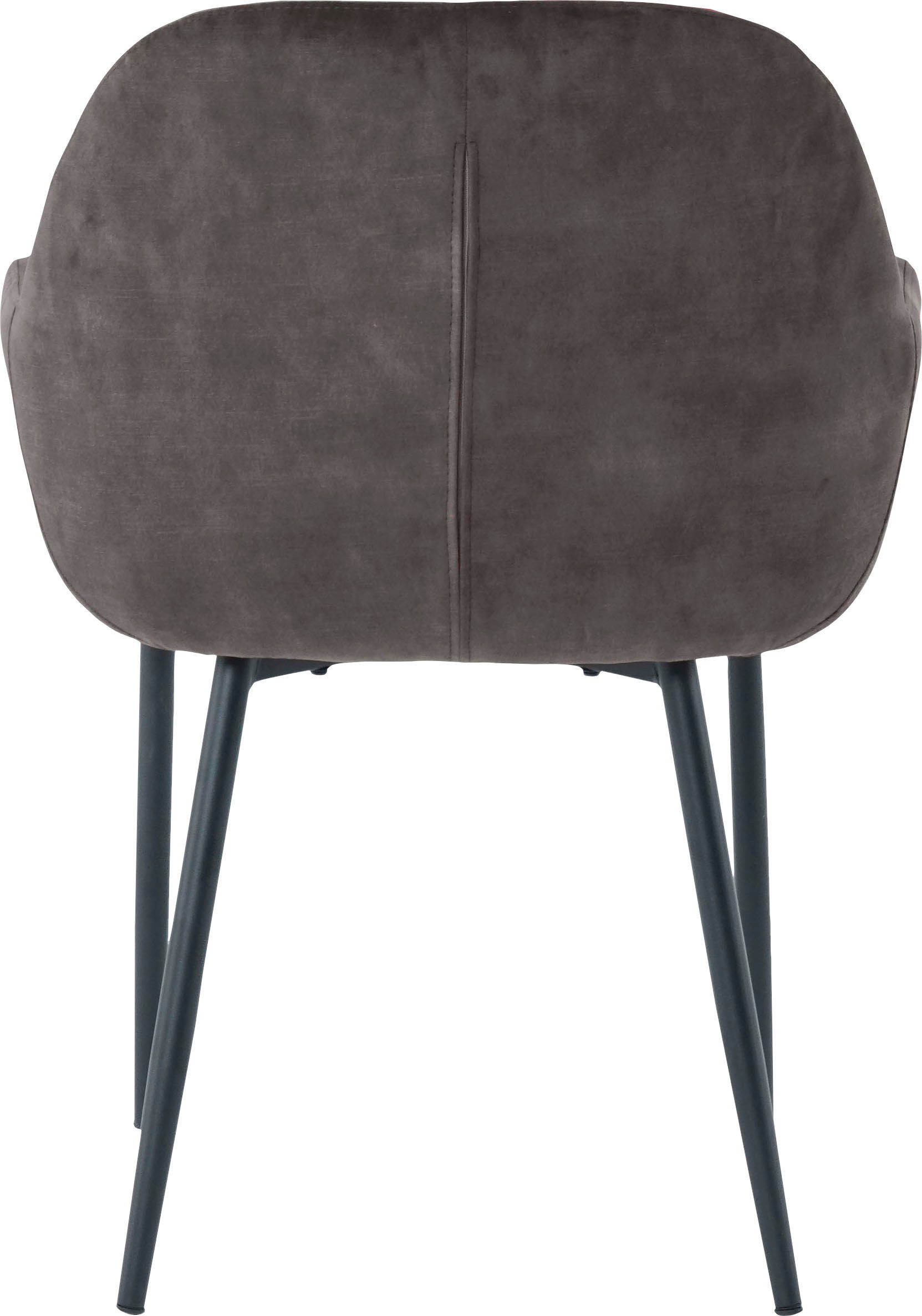 SIT Stoel met armleuningen glamoureuze bekleding in fluwelige look (set, 2 stuks)