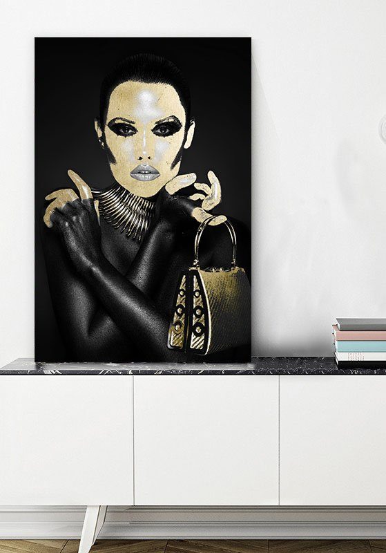 queence Artprint op acrylglas Chensit met de hand ingewerkte bladgoud applicaties (1 stuk)