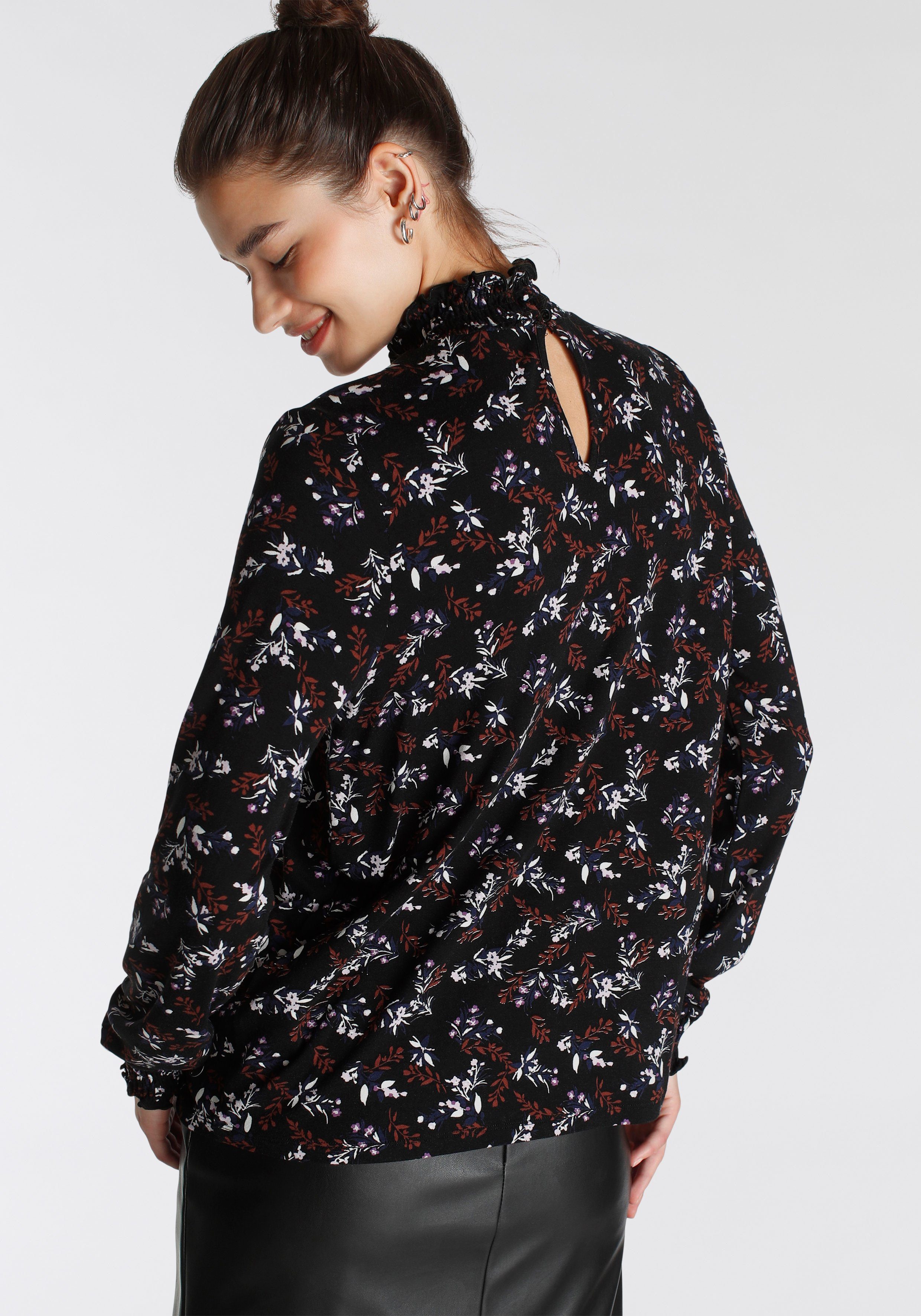 Tamaris Shirt met elegante bloemenprint
