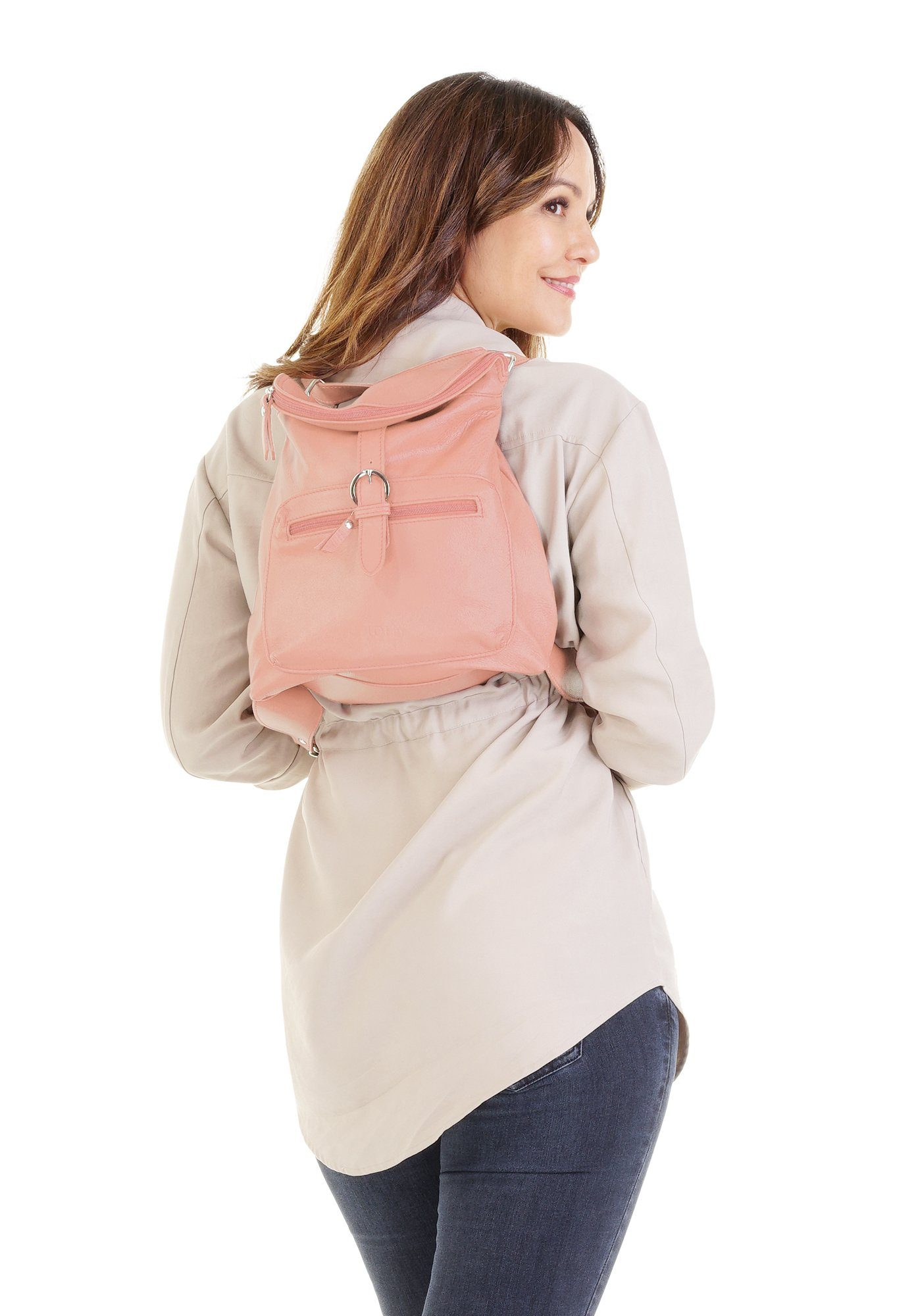 Forty Degrees Rugzak echt leer, made in italy