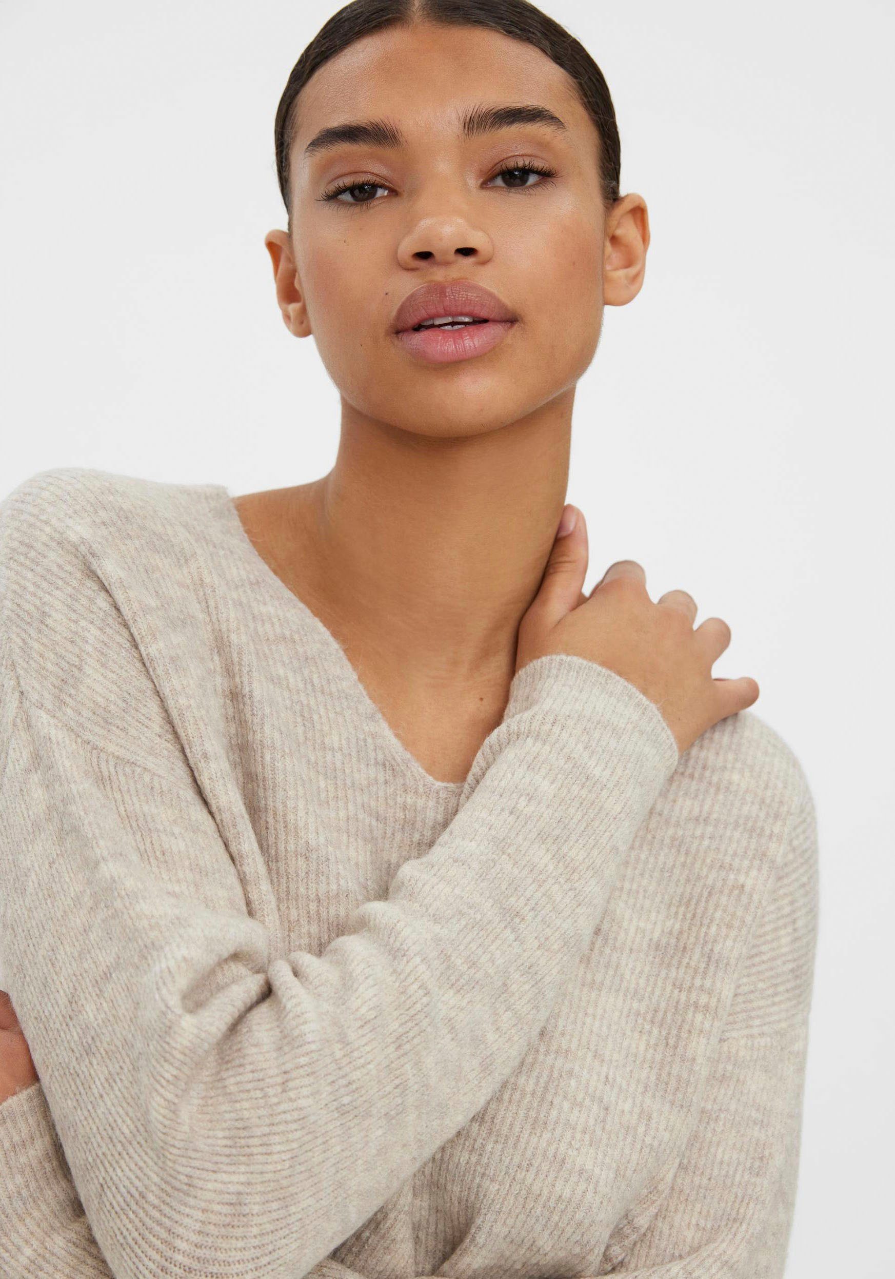 Vero Moda Trui met V-hals VMCREWLEFILE LS V-NECK BLOUSE NOOS