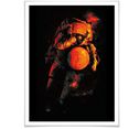 wall-art poster astronaut zwart mars heelal (1 stuk) multicolor