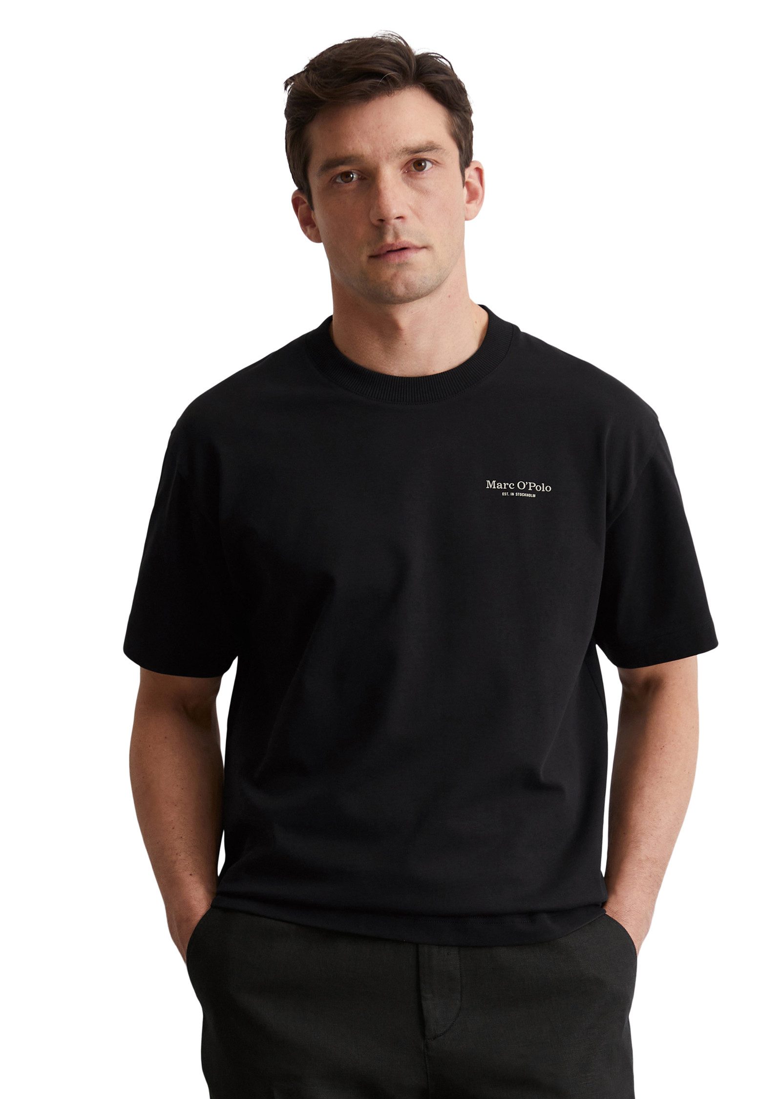 Marc O'Polo T-shirt met grote print op de rug heren t-shirts maat XXL zwart