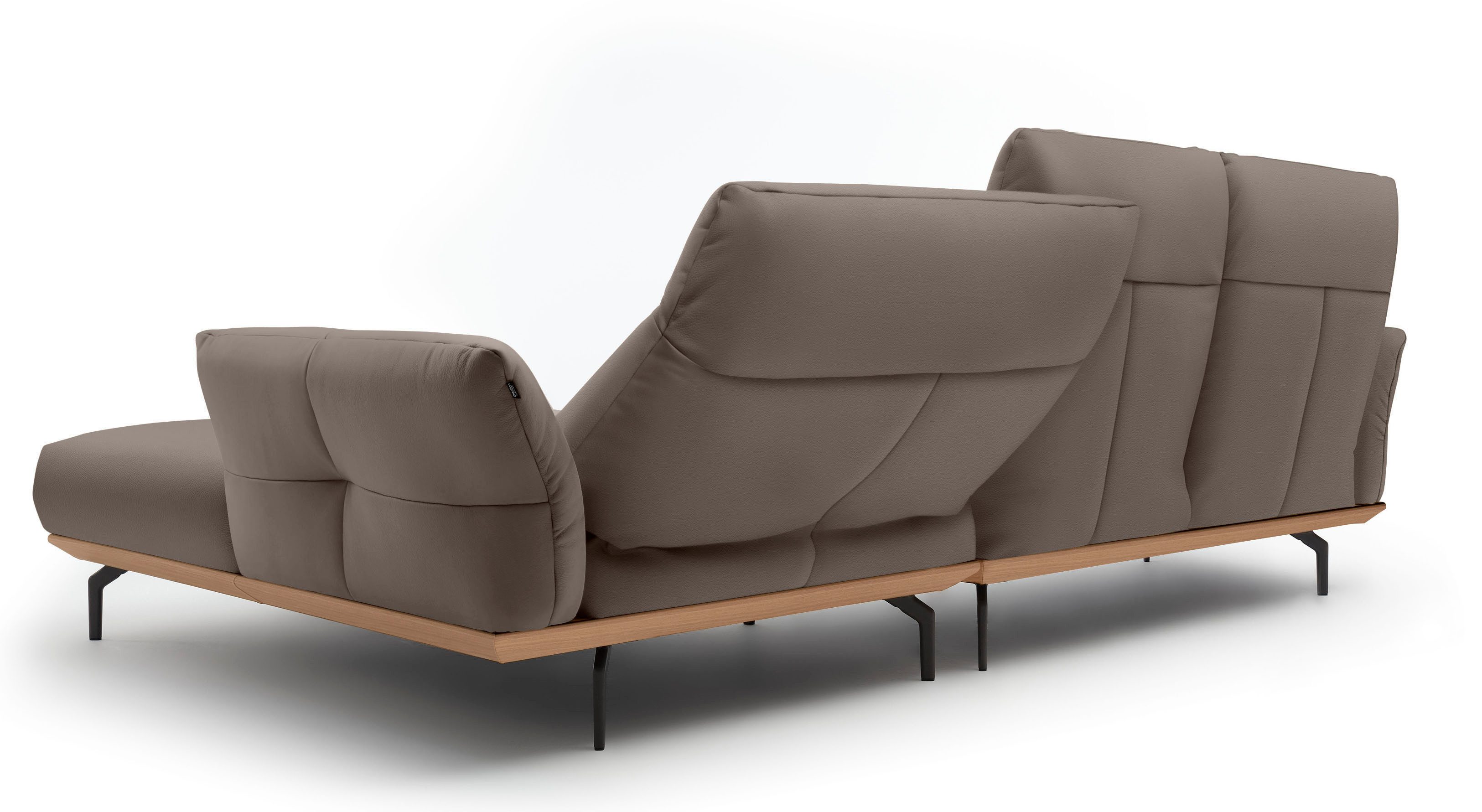 Creation BY ROLF BENZ Hoekbank Hs.460 Sokkel in eiken, gegoten aluminium poten in umbra grijs, breedte 298 cm