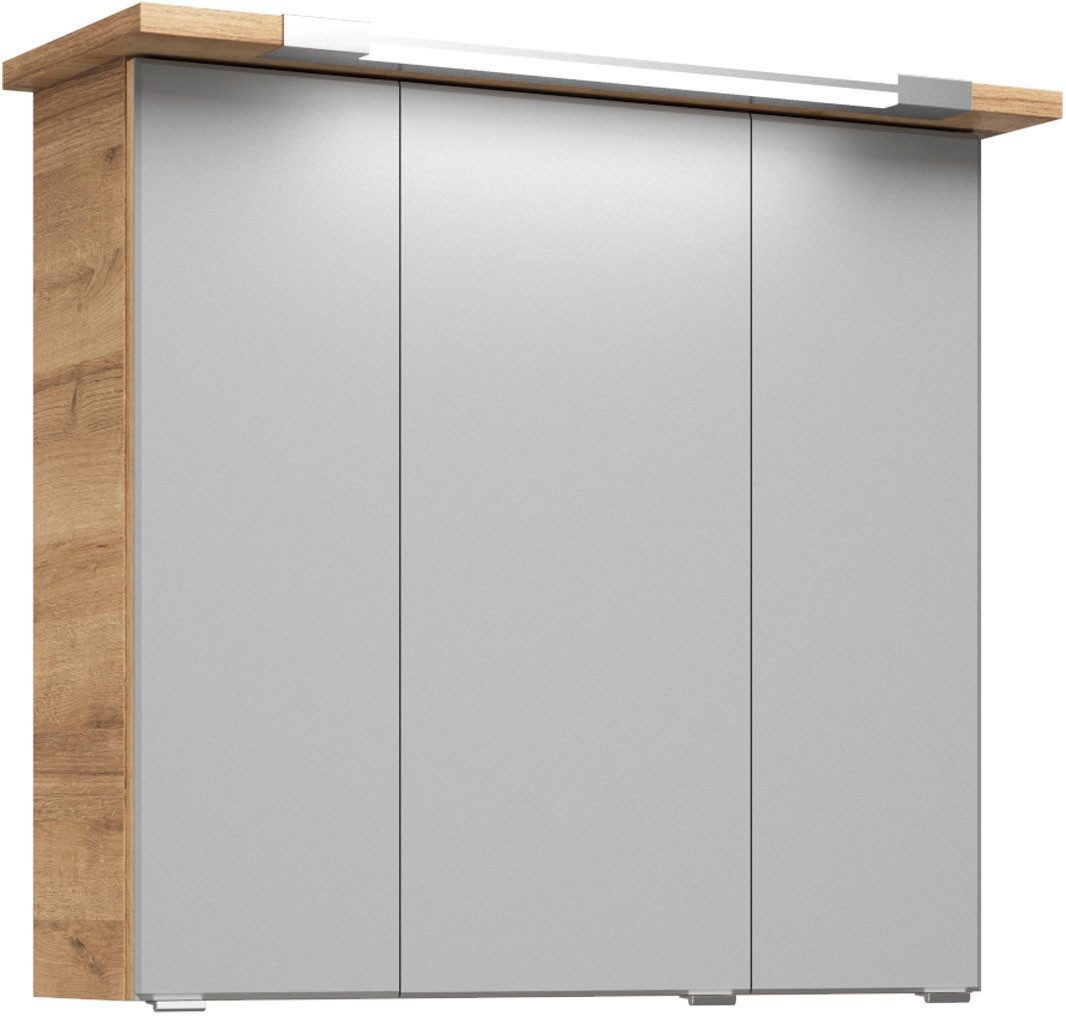 Saphir Badmeubelset Trentino 3-delig mineralen marmer wasbak, LED spiegelkast (4 stuks)